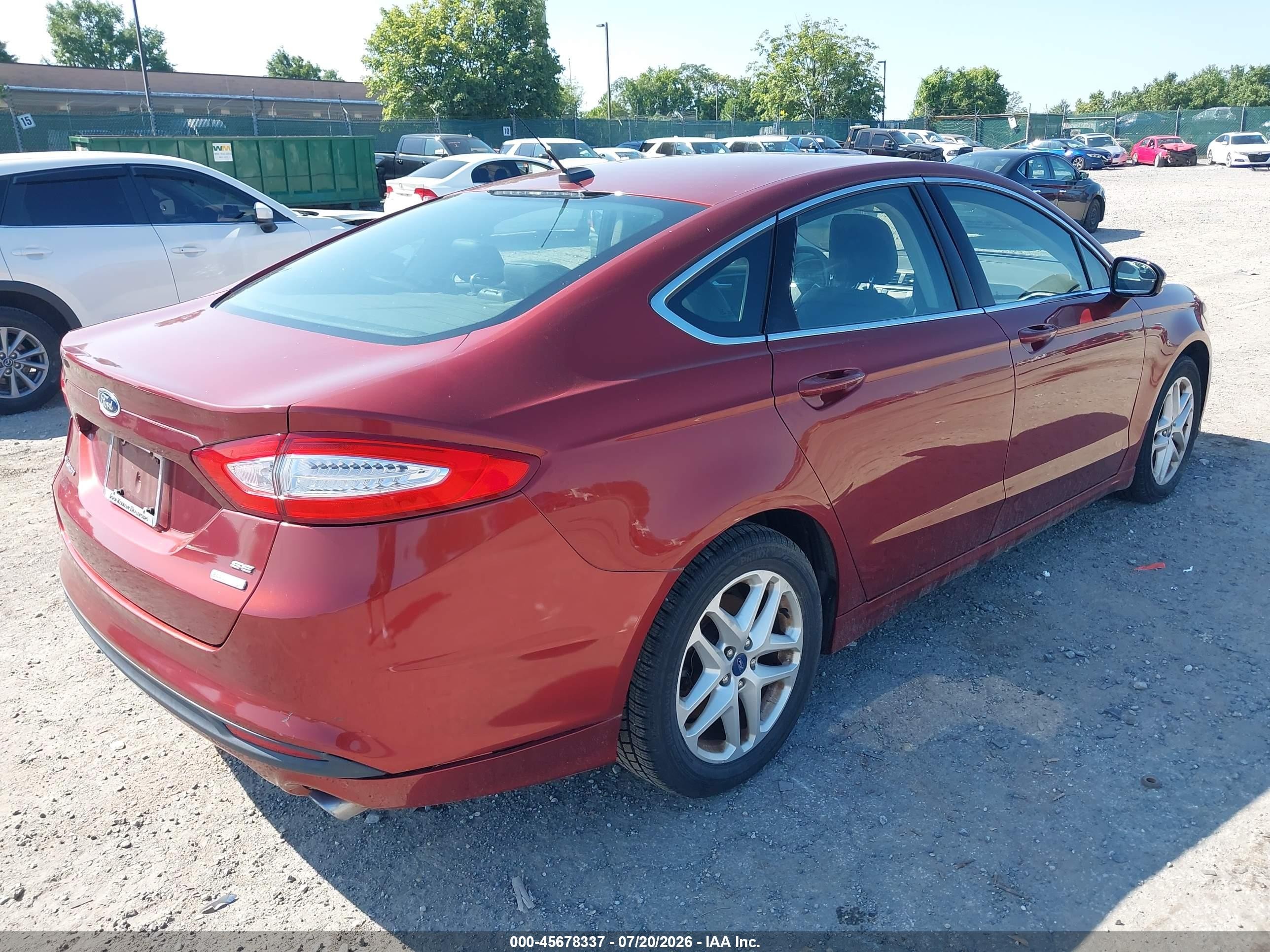 2014 Ford Fusion Se Бордовый vin: 3FA6P0HD6ER216736