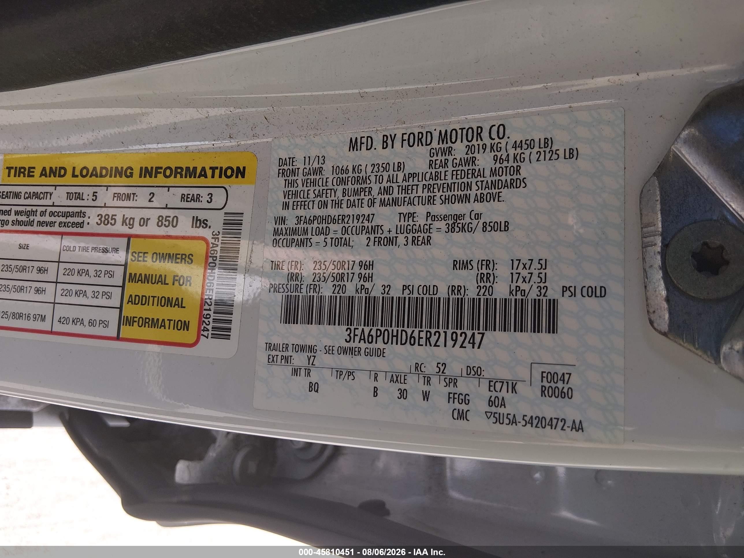 2014 Ford Fusion Se White vin: 3FA6P0HD6ER219247