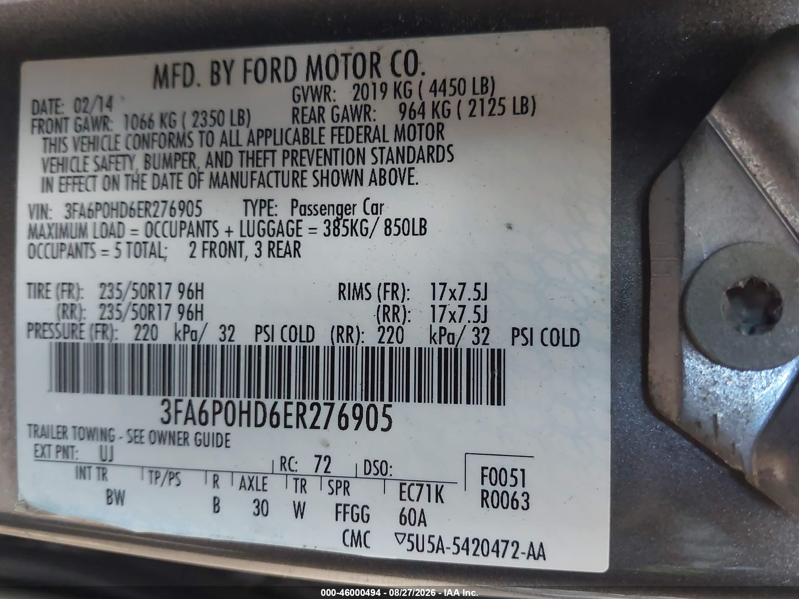 2014 Ford Fusion Se Silver vin: 3FA6P0HD6ER276905