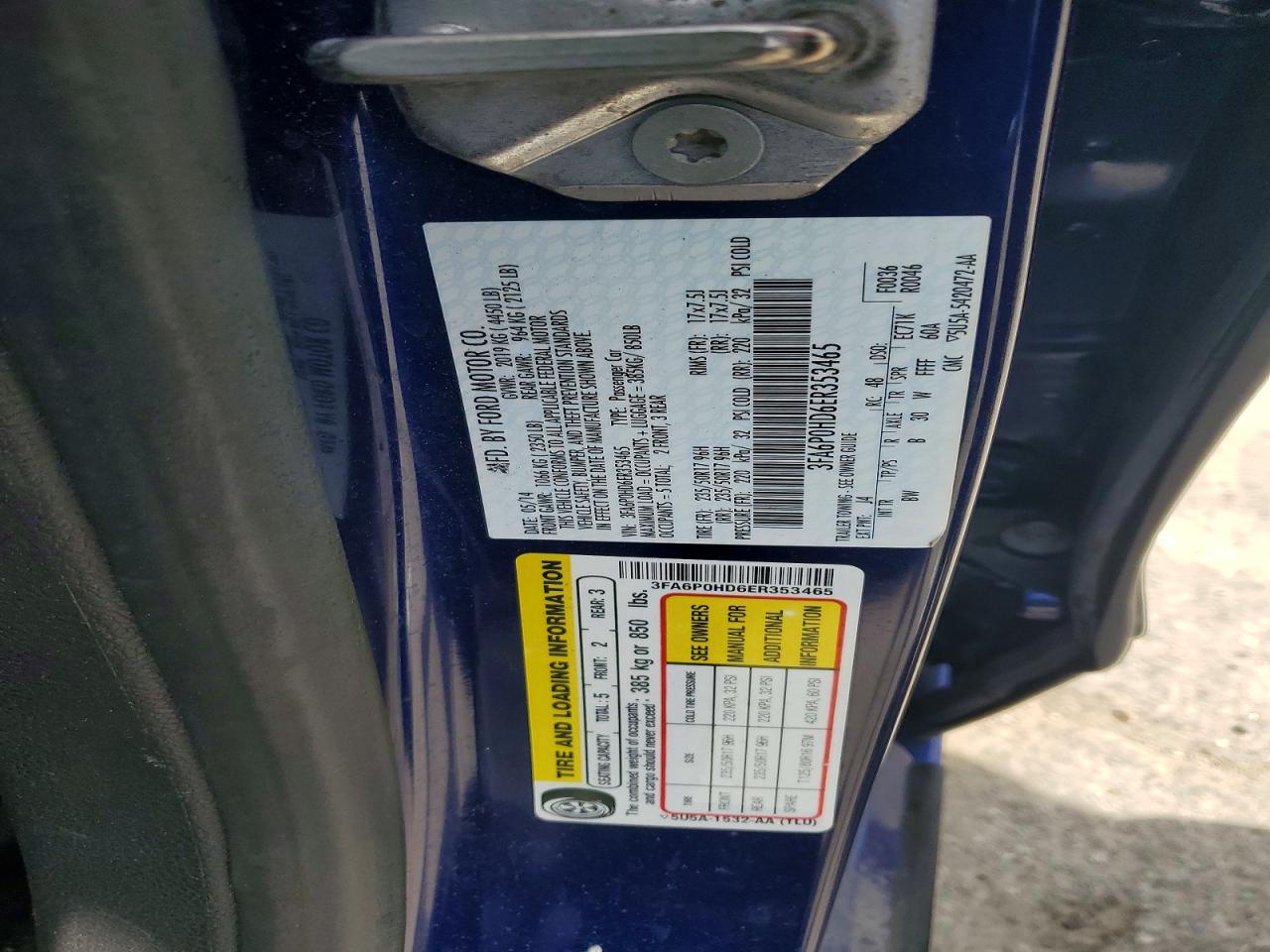 2014 Ford Fusion Se Blue vin: 3FA6P0HD6ER353465