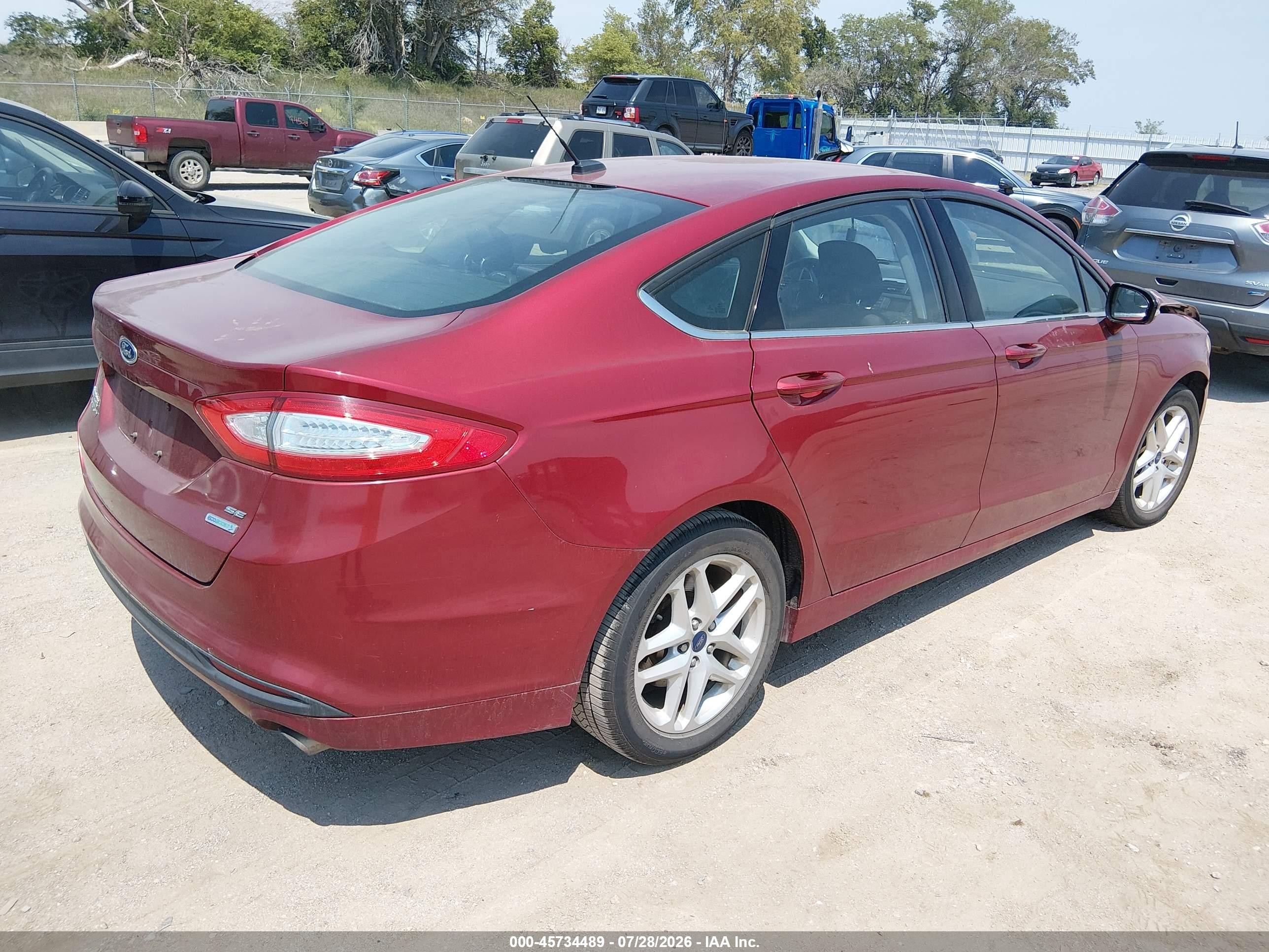 2014 Ford Fusion Se Red vin: 3FA6P0HD6ER355751