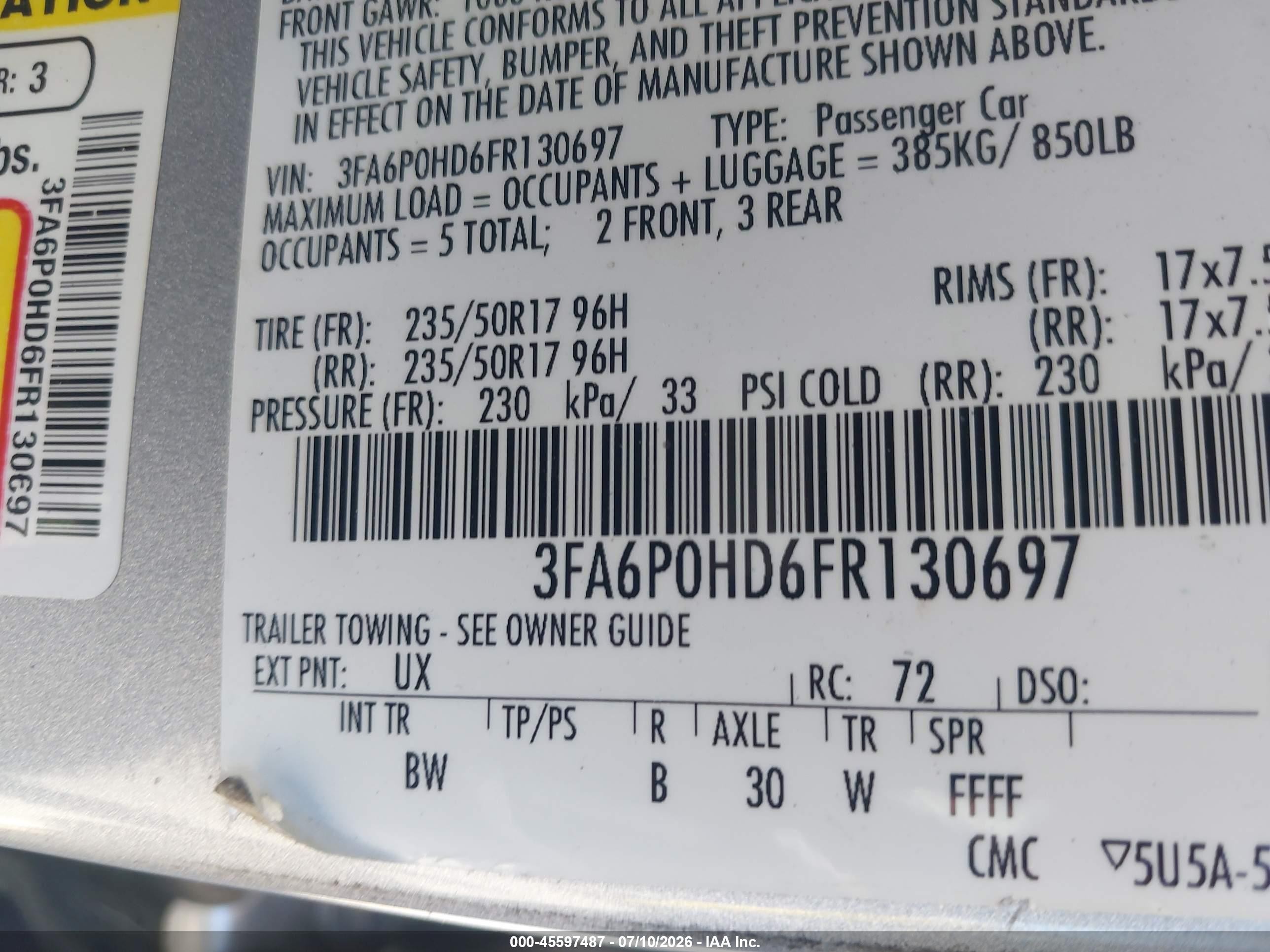 2015 Ford Fusion Se Серый vin: 3FA6P0HD6FR130697