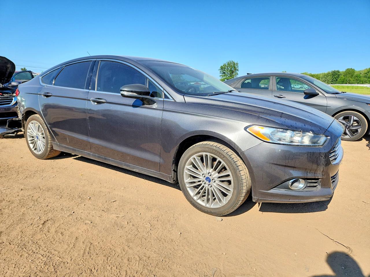 2015 Ford Fusion Se Gray vin: 3FA6P0HD6FR256588