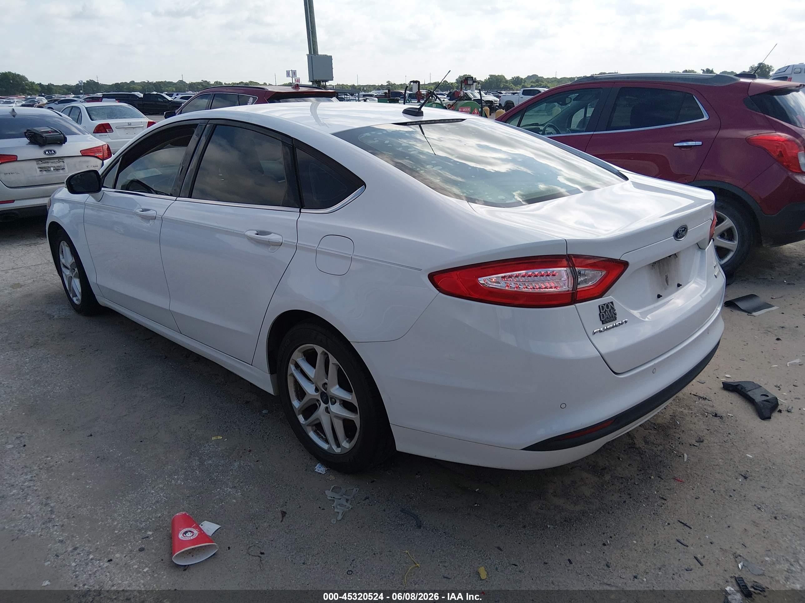 2016 Ford Fusion Se White vin: 3FA6P0HD6GR104800