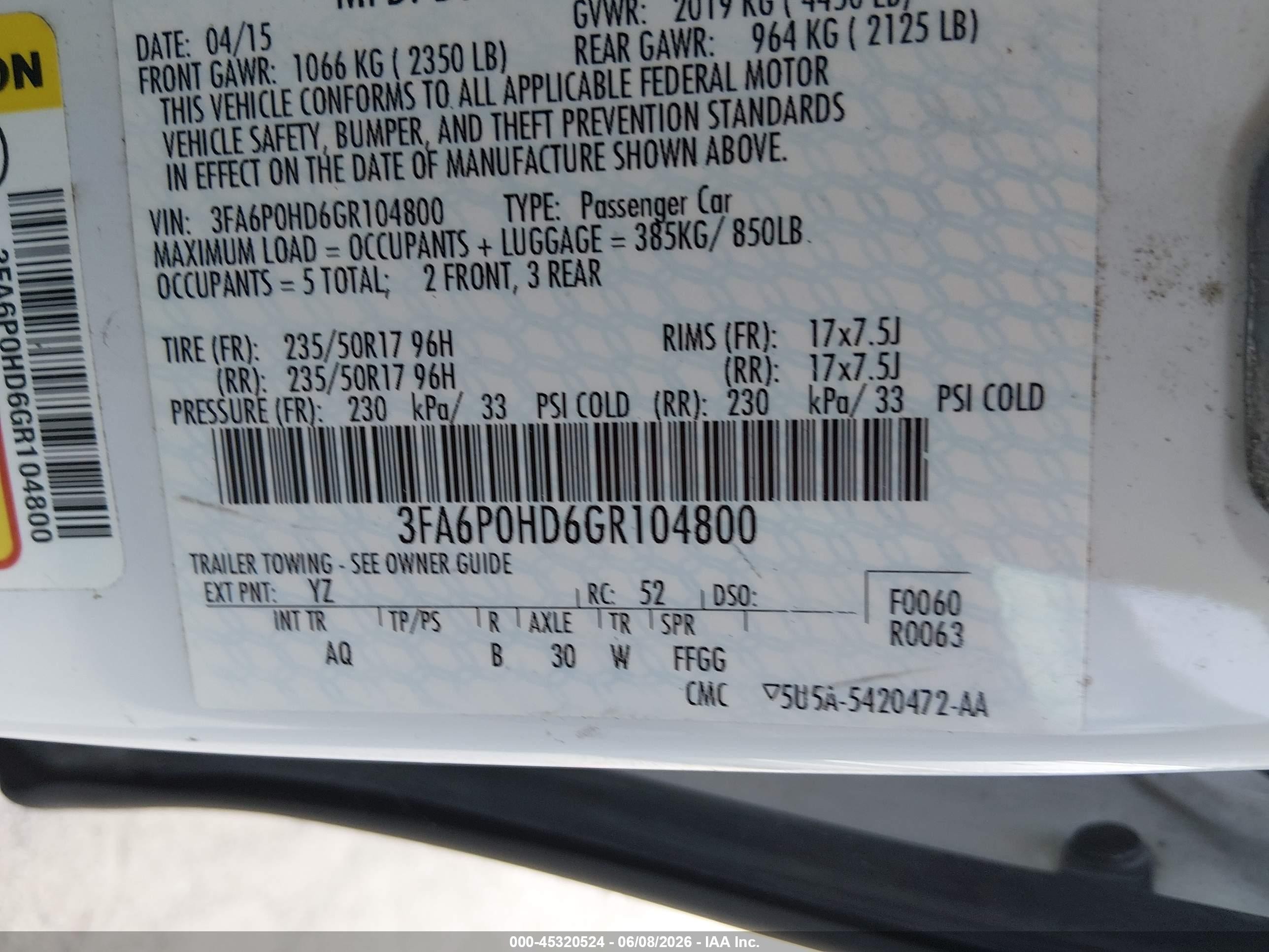 2016 Ford Fusion Se White vin: 3FA6P0HD6GR104800