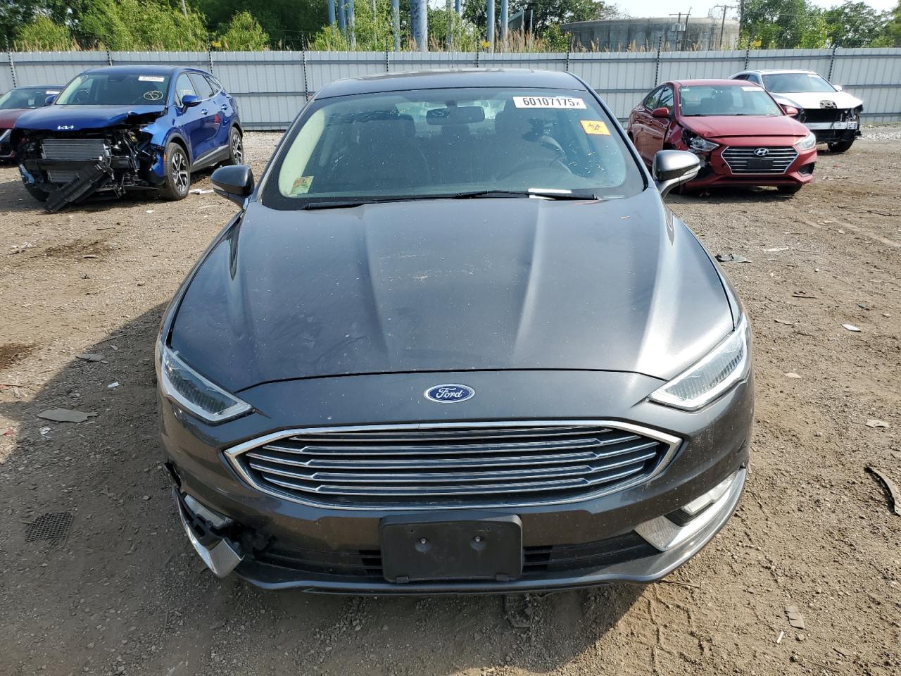 2017 Ford Fusion Se Gray vin: 3FA6P0HD6HR128676