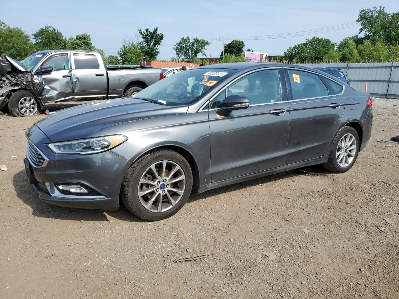 2017 Ford Fusion Se Gray vin: 3FA6P0HD6HR128676