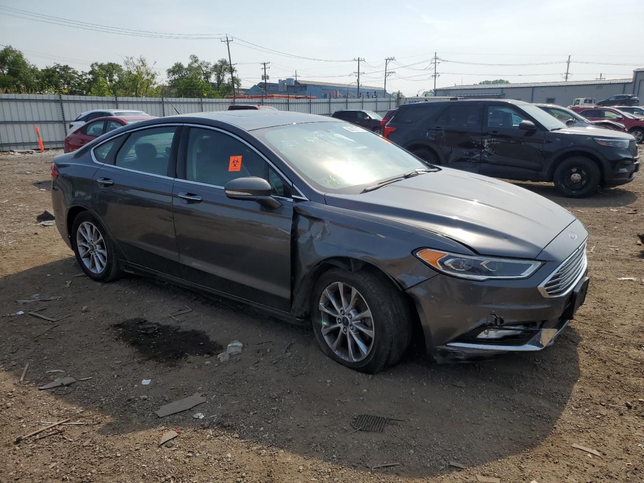 2017 Ford Fusion Se Gray vin: 3FA6P0HD6HR128676
