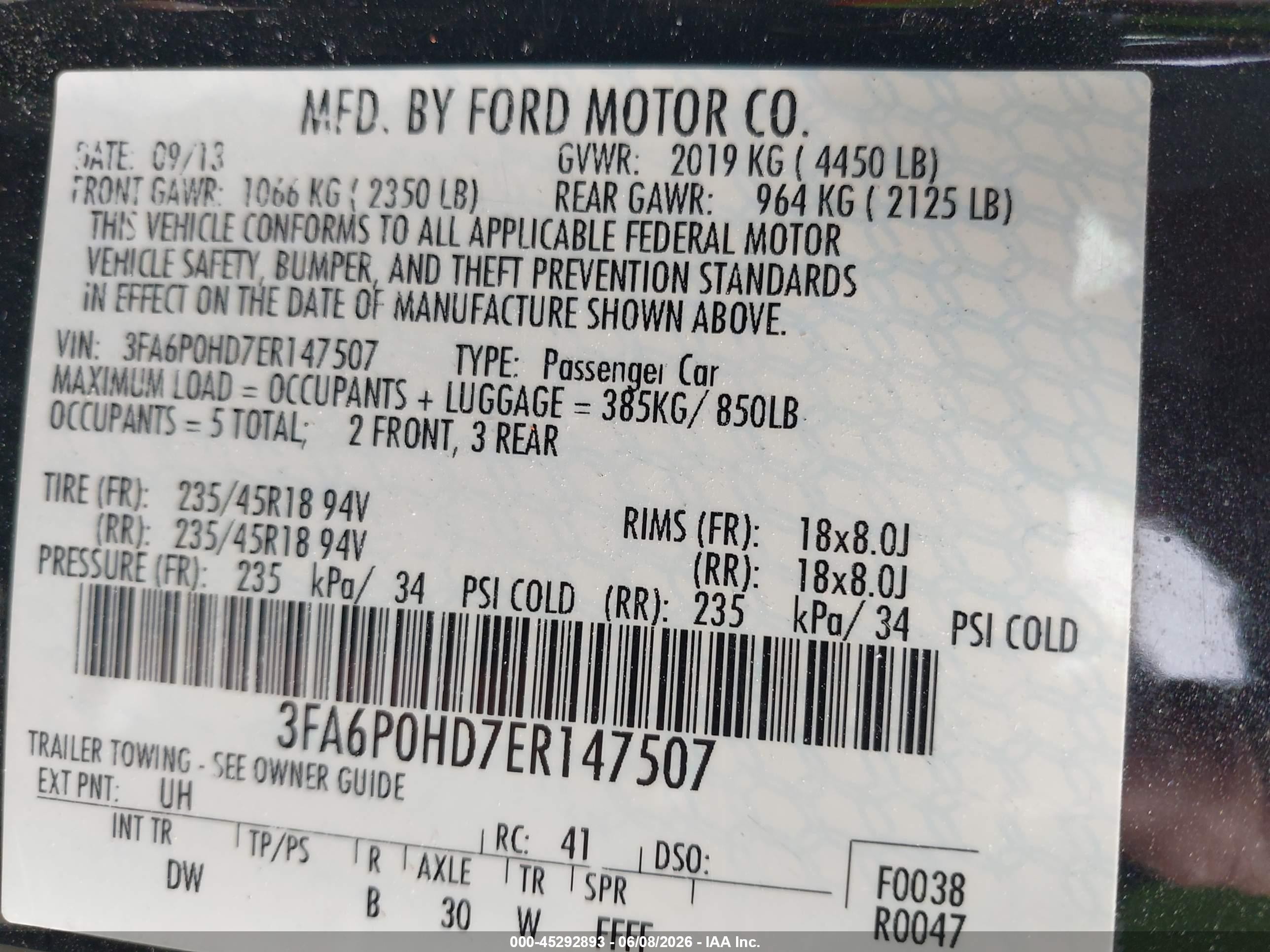 2014 Ford Fusion Se Black vin: 3FA6P0HD7ER147507