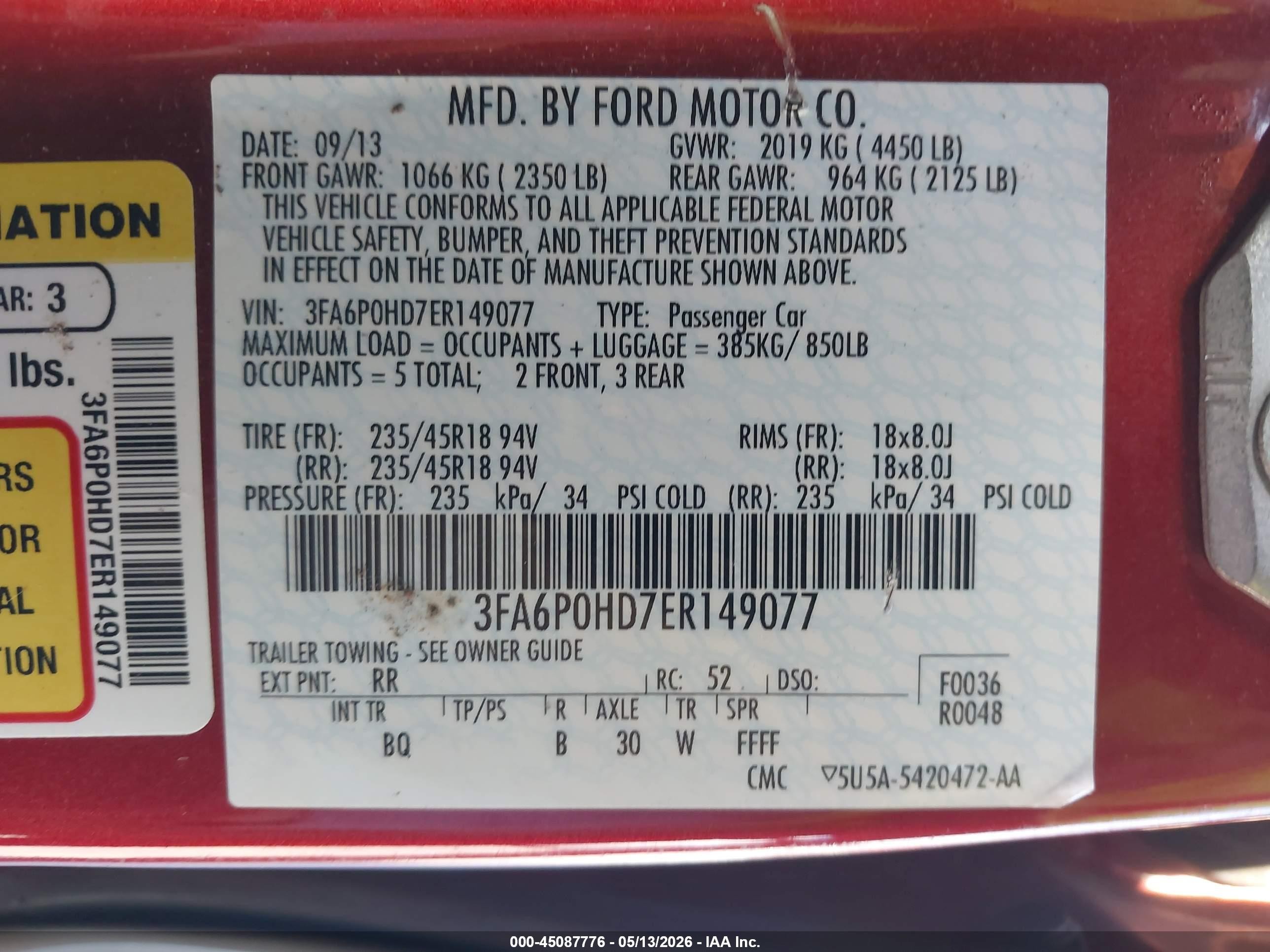 2014 Ford Fusion Se Red vin: 3FA6P0HD7ER149077