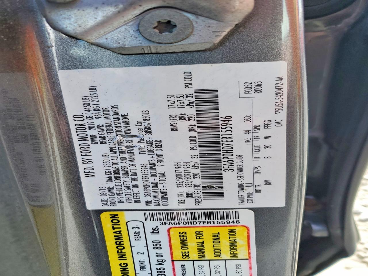 2014 Ford Fusion Se Gray vin: 3FA6P0HD7ER155946