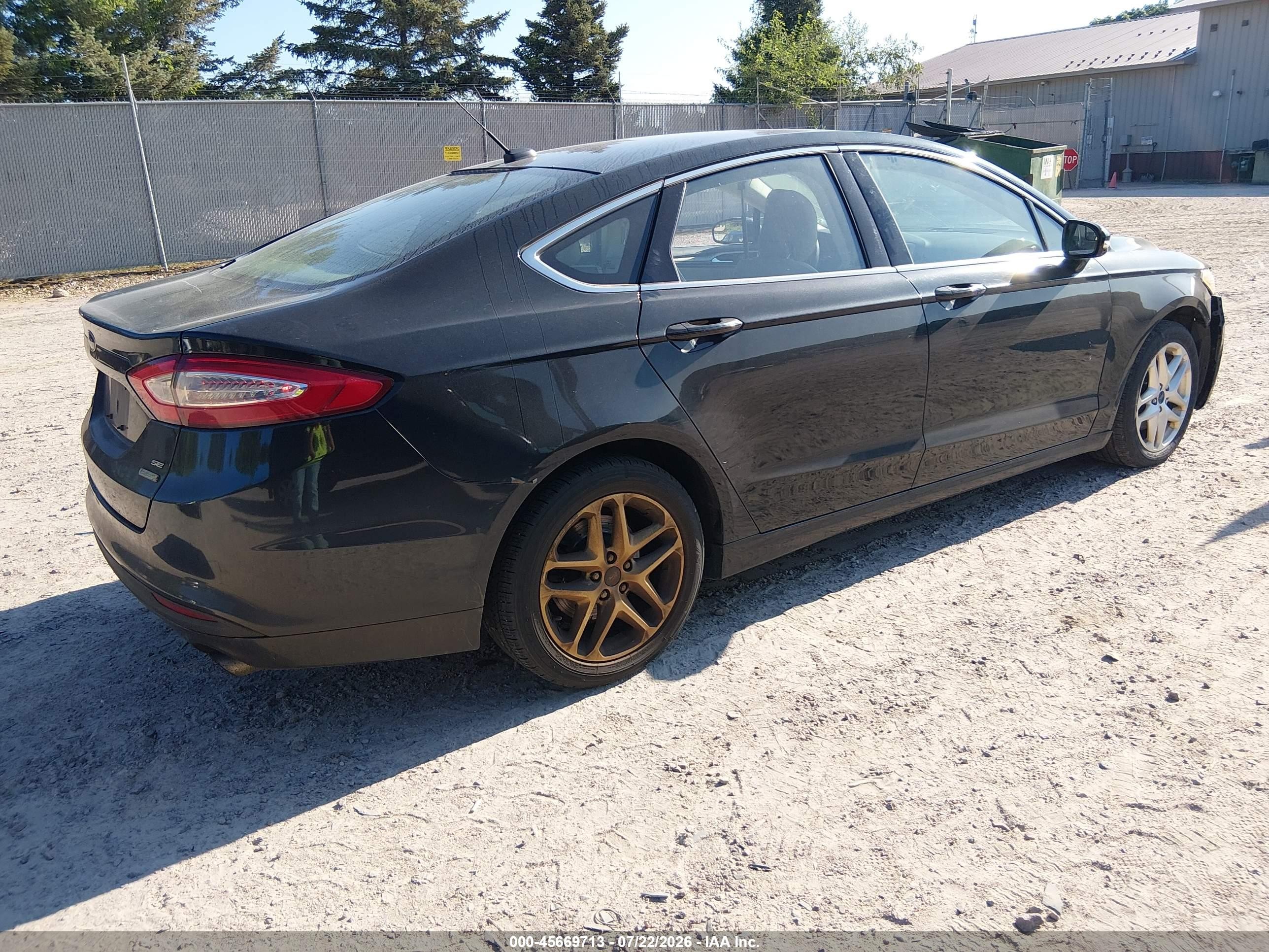 2014 Ford Fusion Se Black vin: 3FA6P0HD7ER163867