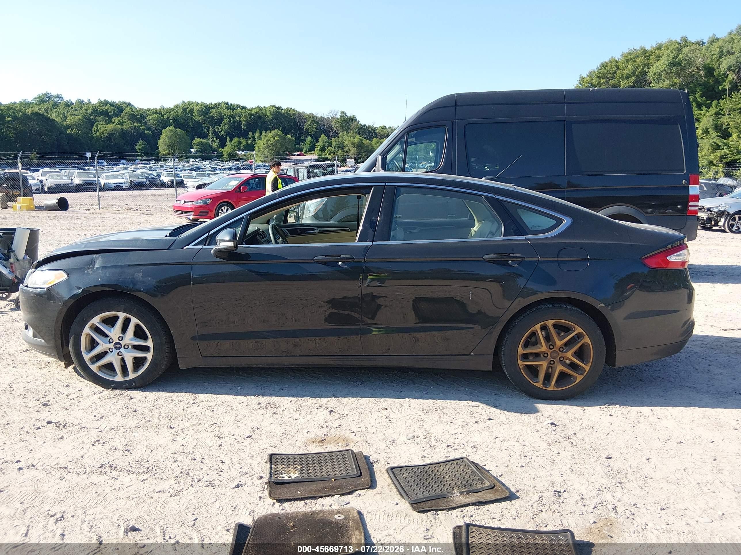 2014 Ford Fusion Se Black vin: 3FA6P0HD7ER163867