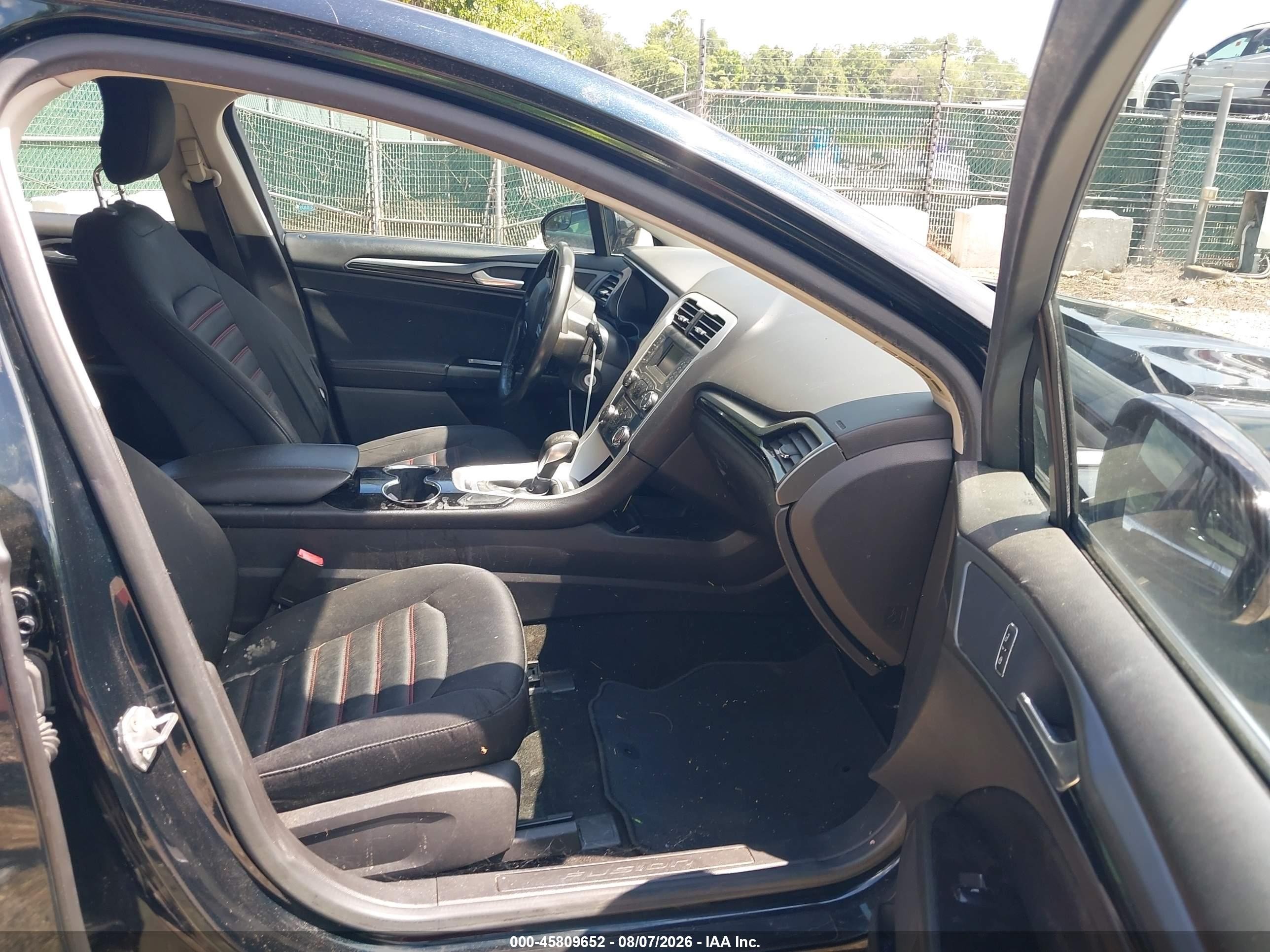2014 Ford Fusion Se Black vin: 3FA6P0HD7ER174125