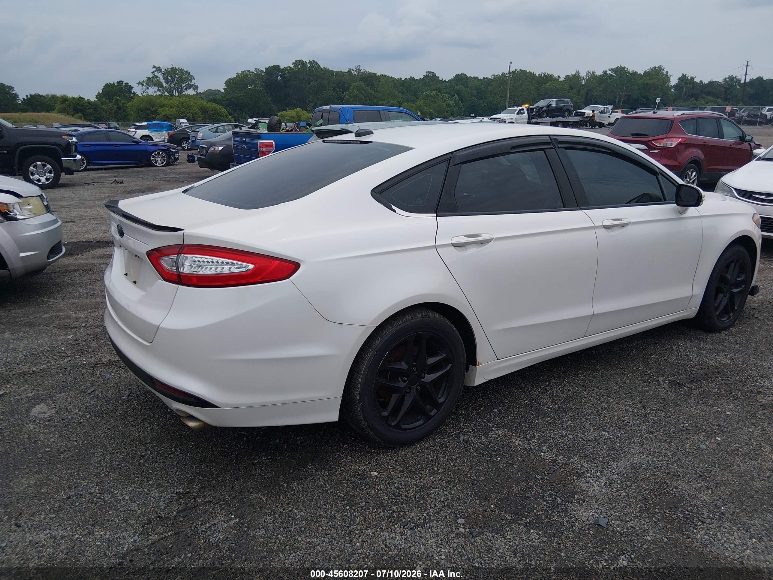 2014 Ford Fusion Se White vin: 3FA6P0HD7ER183312