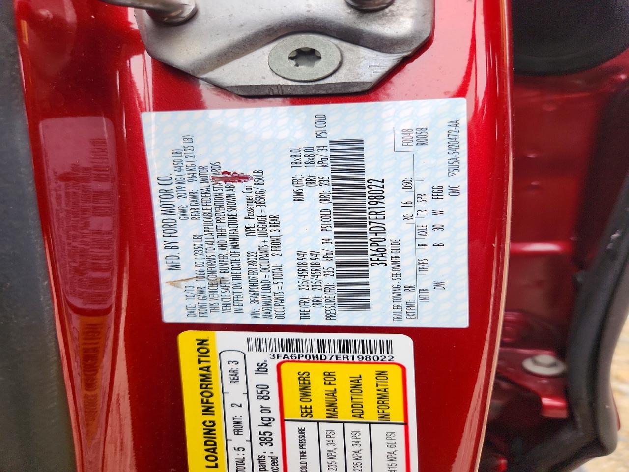 2014 Ford Fusion Se Red vin: 3FA6P0HD7ER198022