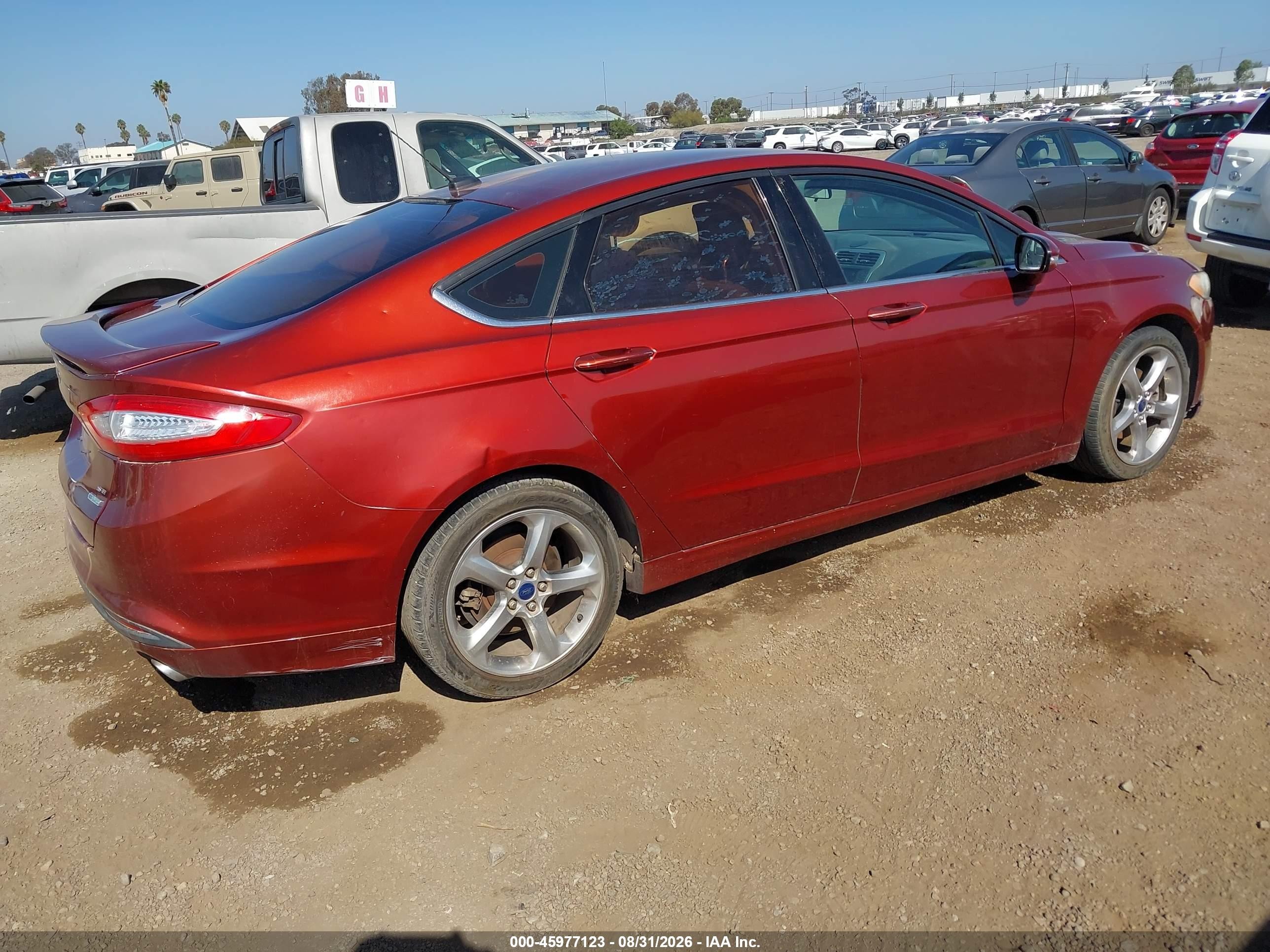 2014 Ford Fusion Se Burgundy vin: 3FA6P0HD7ER220343