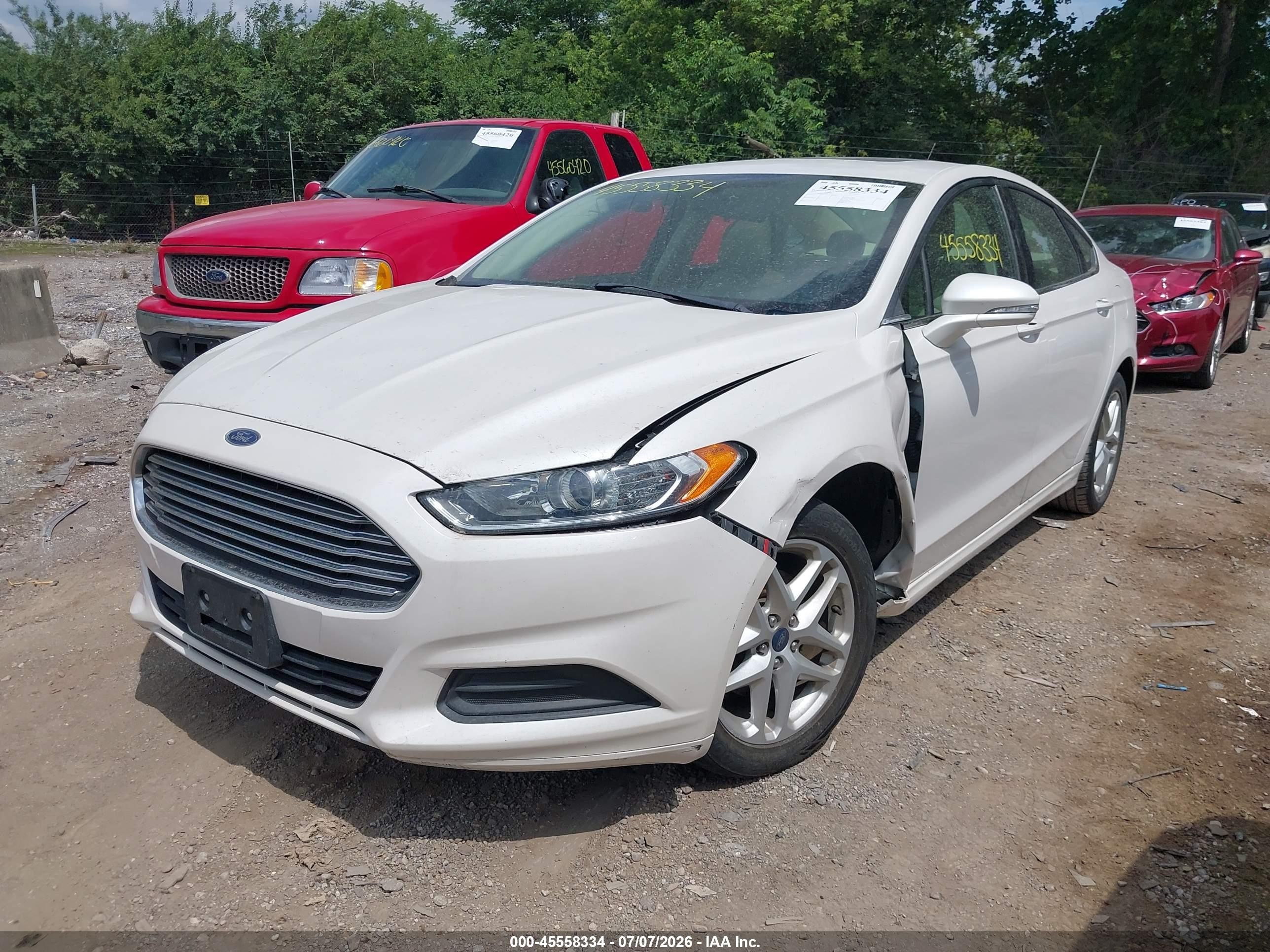 2014 Ford Fusion Se White vin: 3FA6P0HD7ER231116