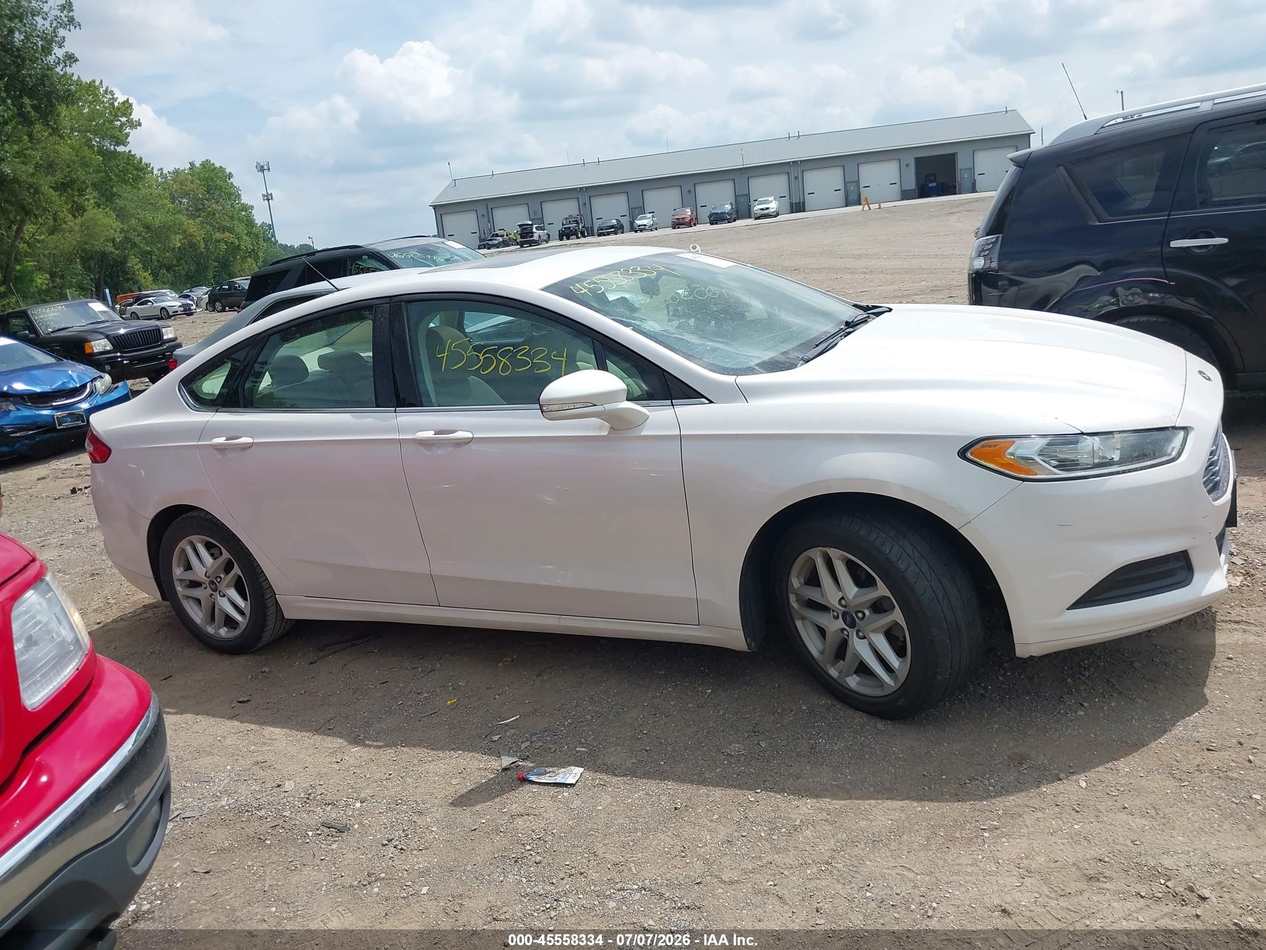2014 Ford Fusion Se White vin: 3FA6P0HD7ER231116