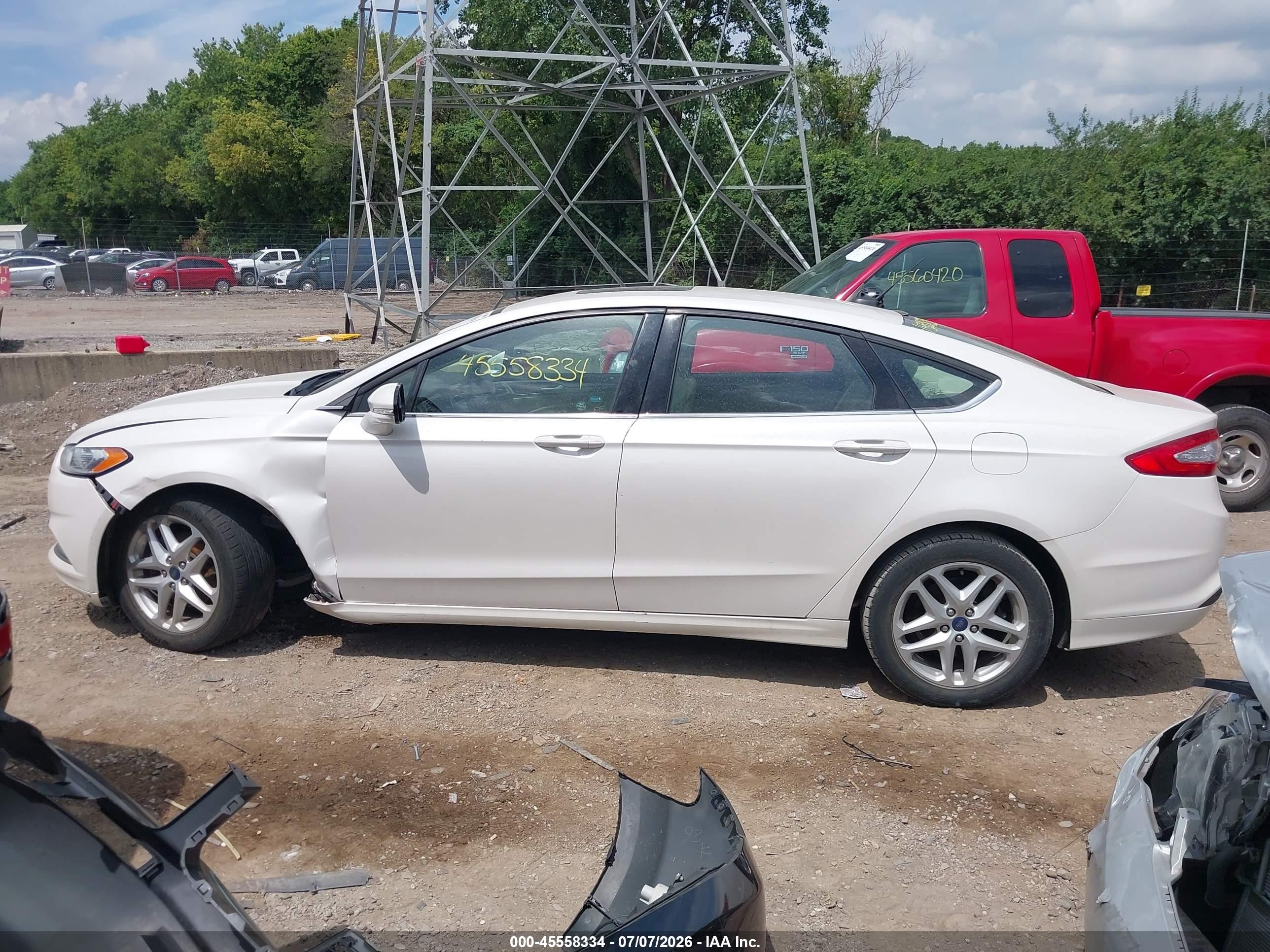 2014 Ford Fusion Se White vin: 3FA6P0HD7ER231116
