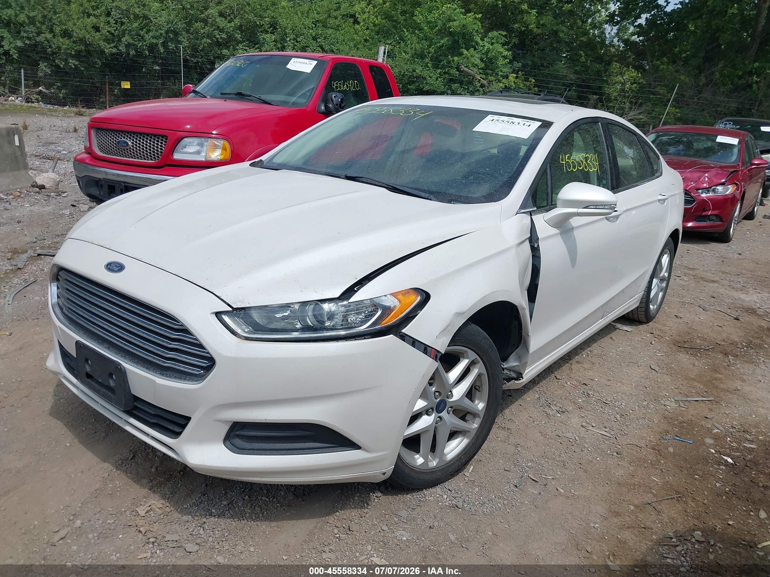 2014 Ford Fusion Se White vin: 3FA6P0HD7ER231116