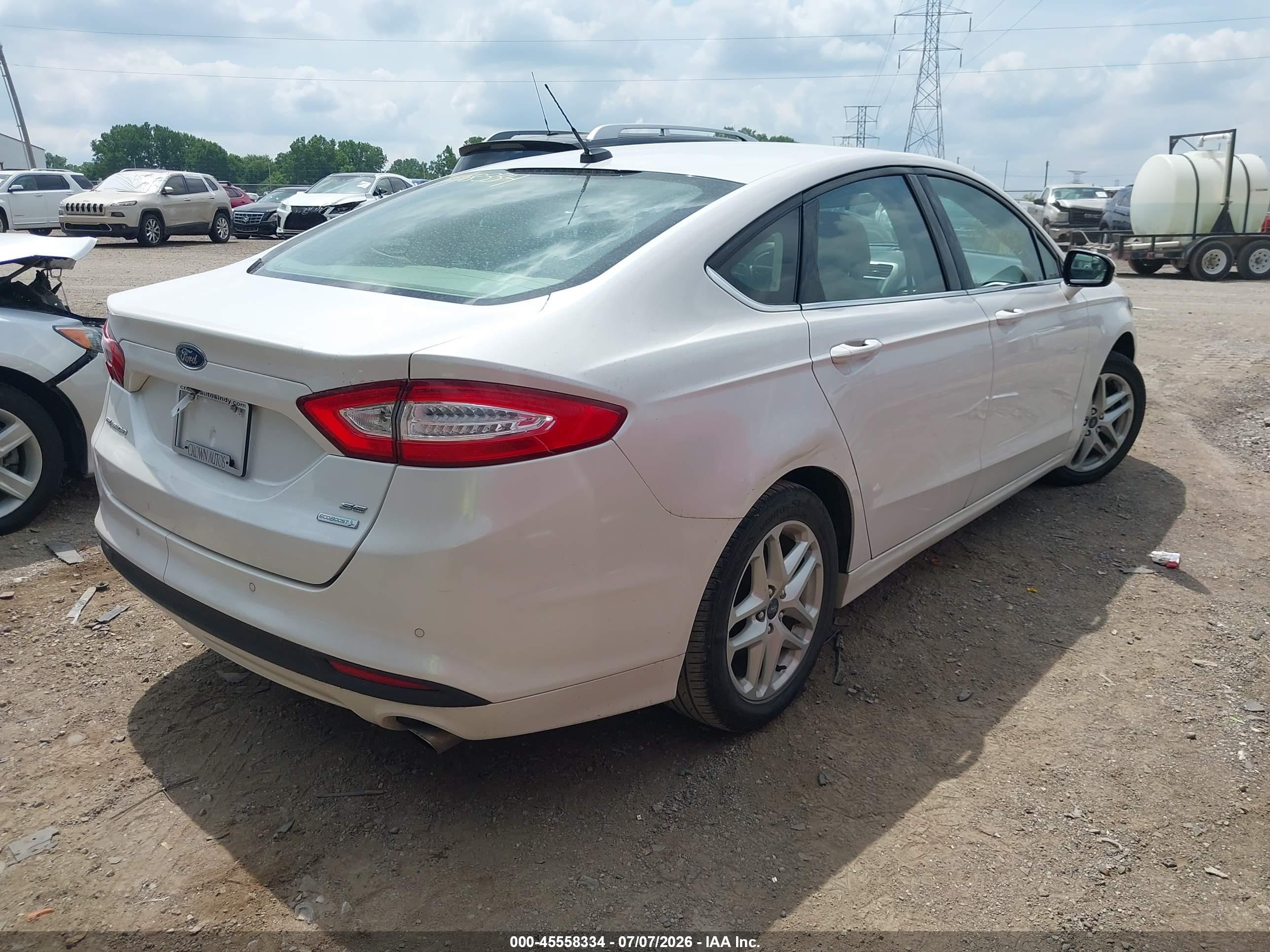 2014 Ford Fusion Se White vin: 3FA6P0HD7ER231116