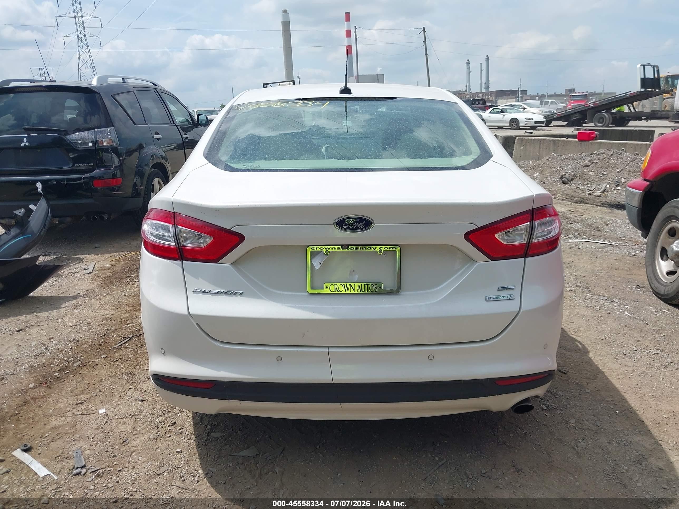 2014 Ford Fusion Se White vin: 3FA6P0HD7ER231116