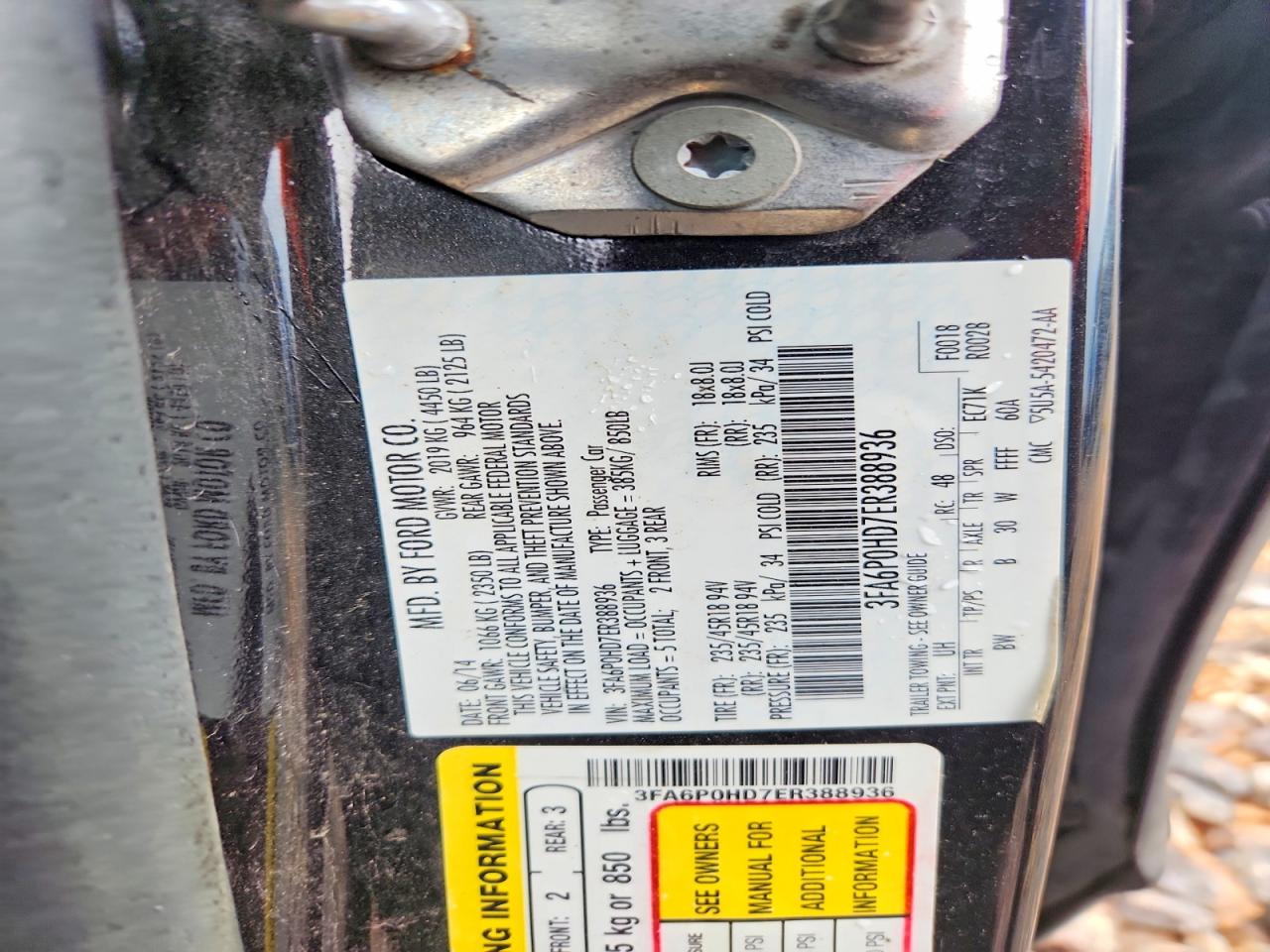 2014 Ford Fusion Se Black vin: 3FA6P0HD7ER388936