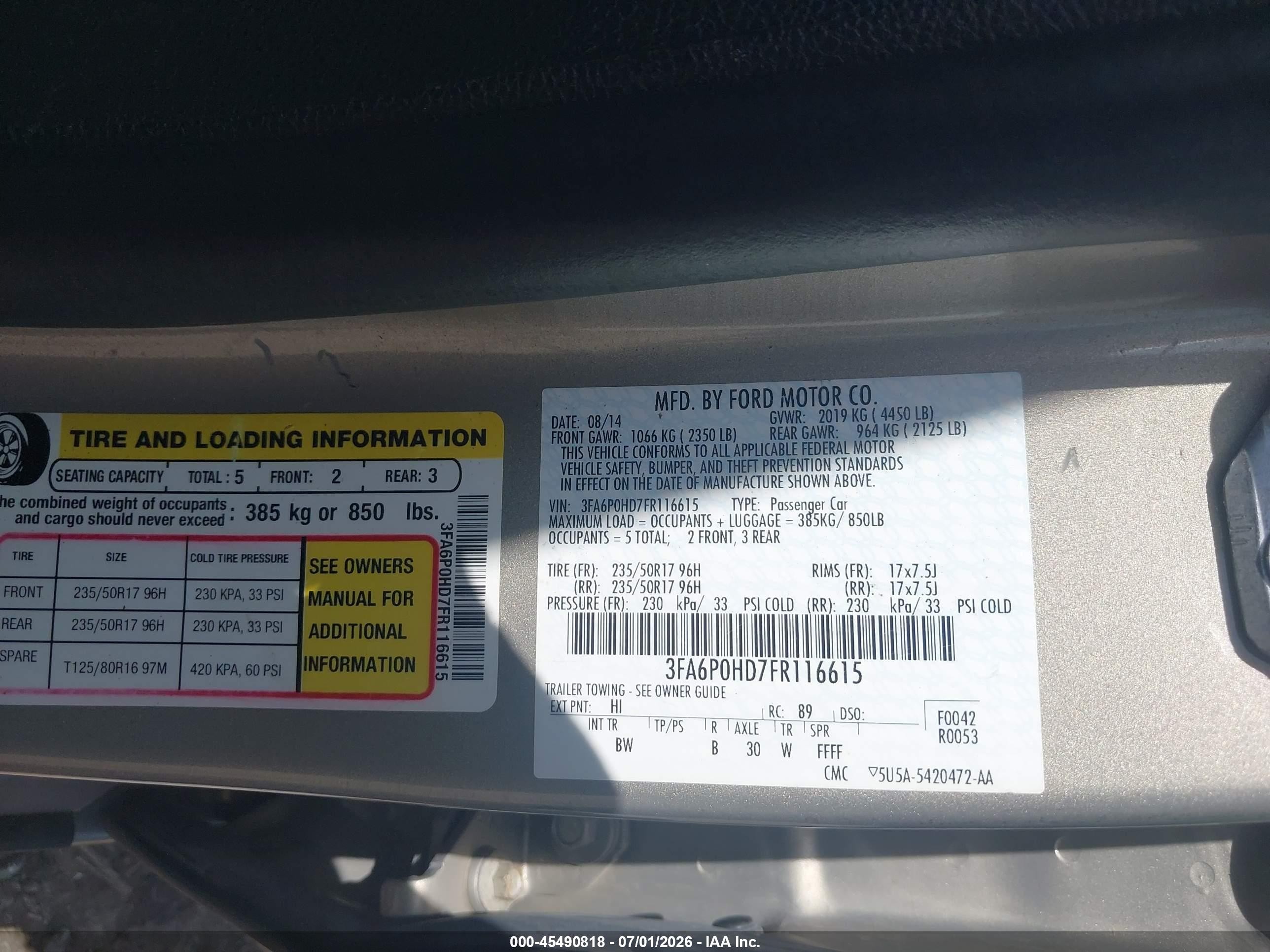 2015 Ford Fusion Se Gold vin: 3FA6P0HD7FR116615
