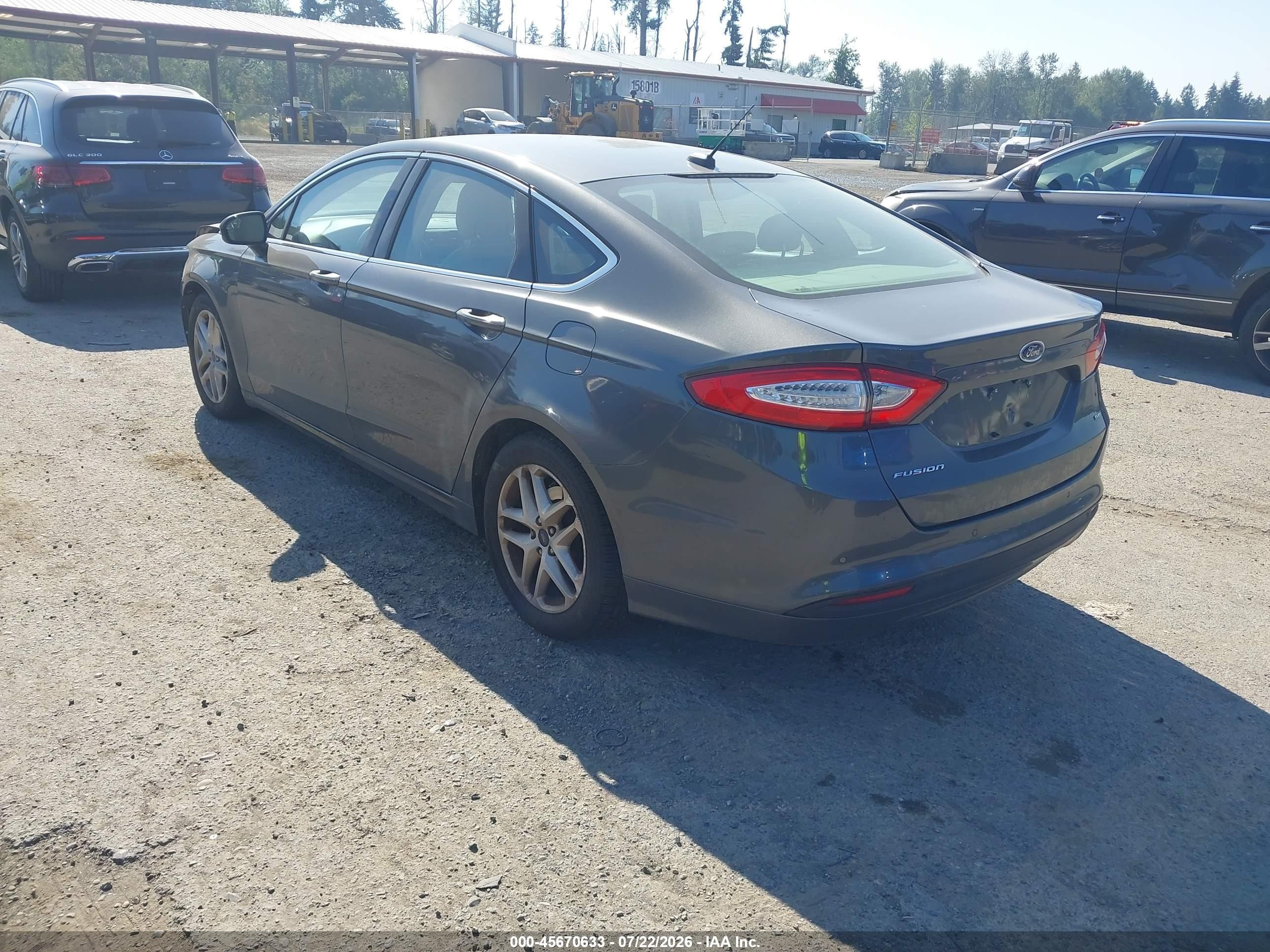 2015 Ford Fusion Se Gray vin: 3FA6P0HD7FR133706