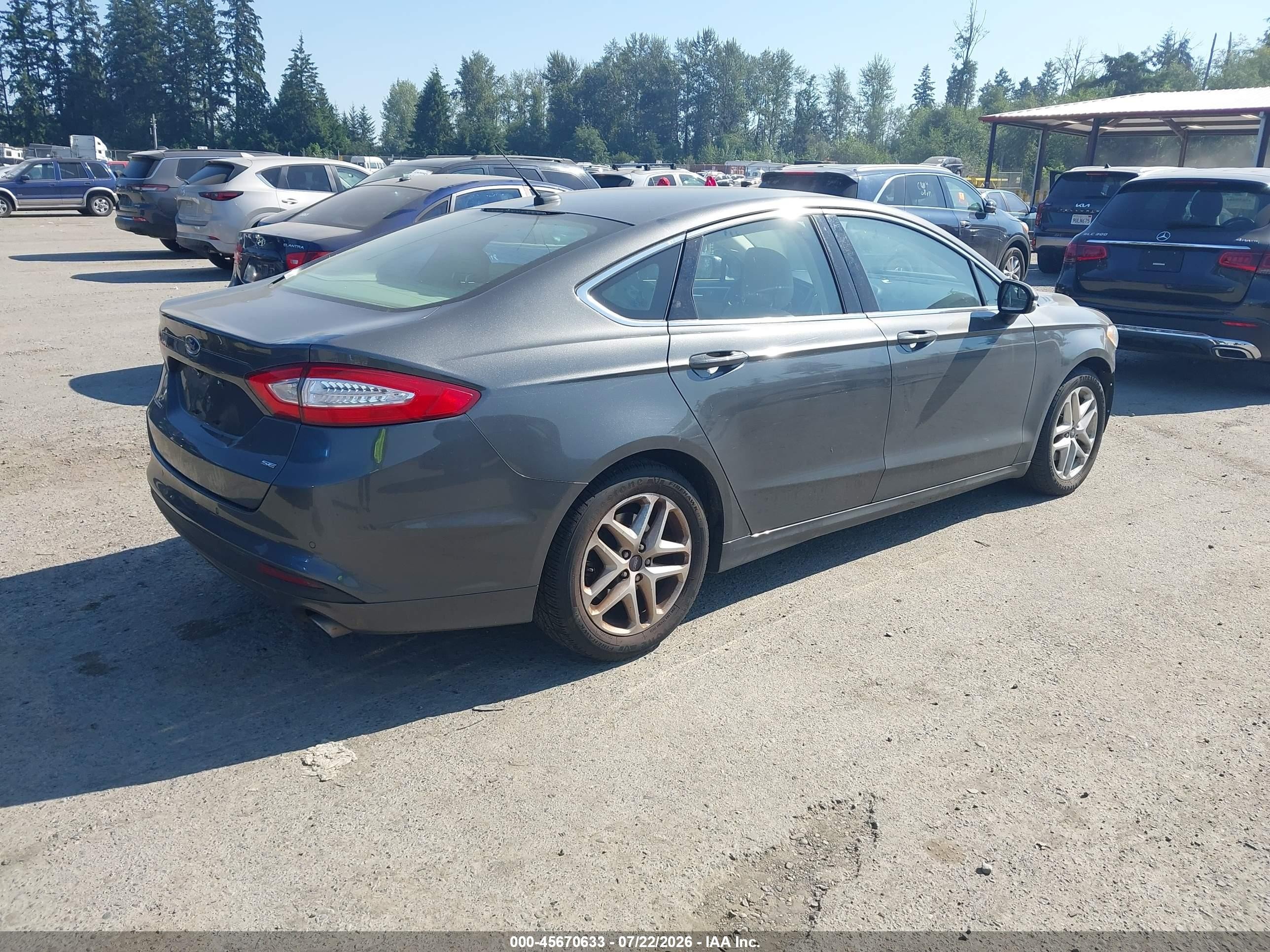 2015 Ford Fusion Se Gray vin: 3FA6P0HD7FR133706