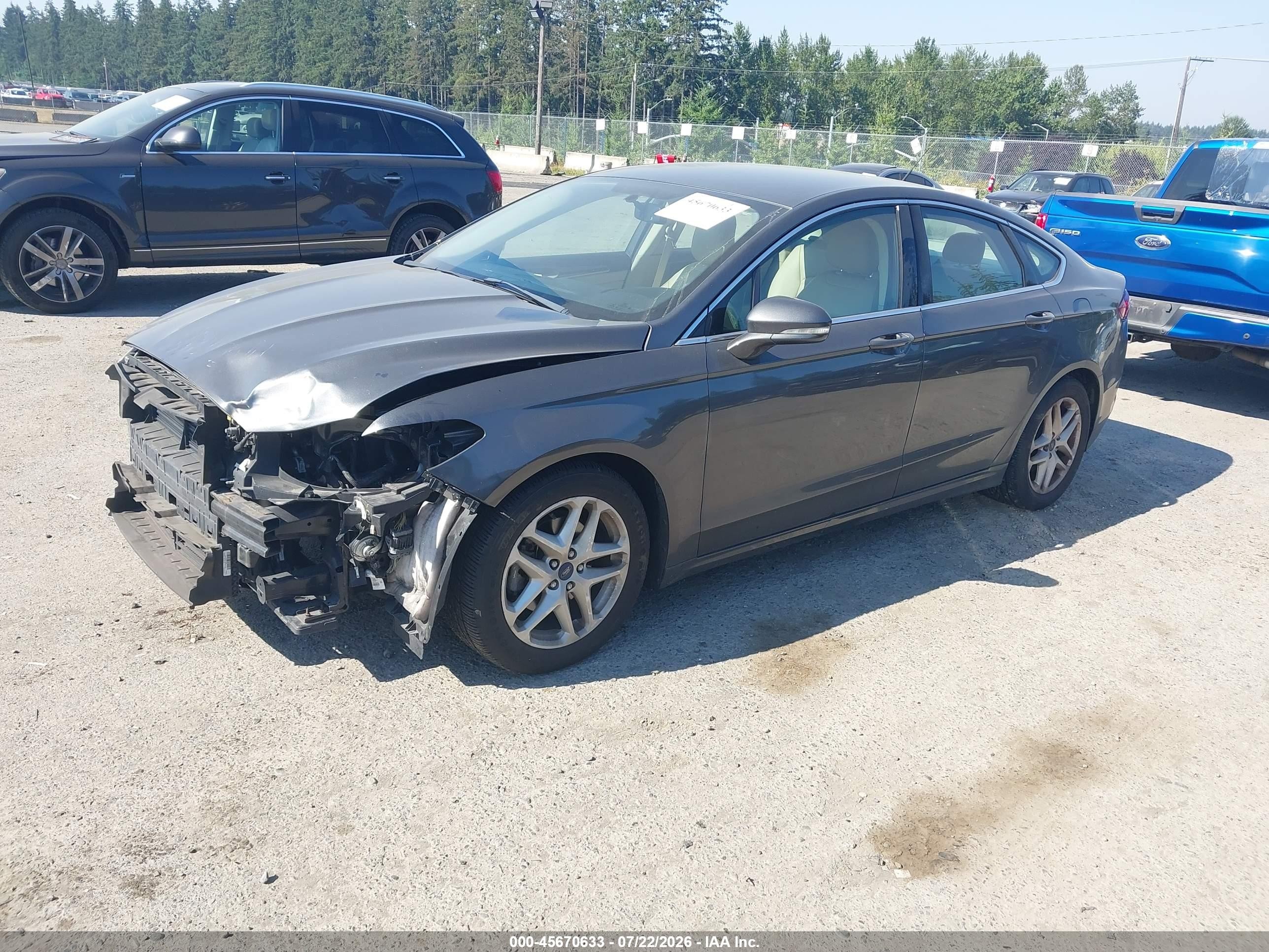 2015 Ford Fusion Se Gray vin: 3FA6P0HD7FR133706