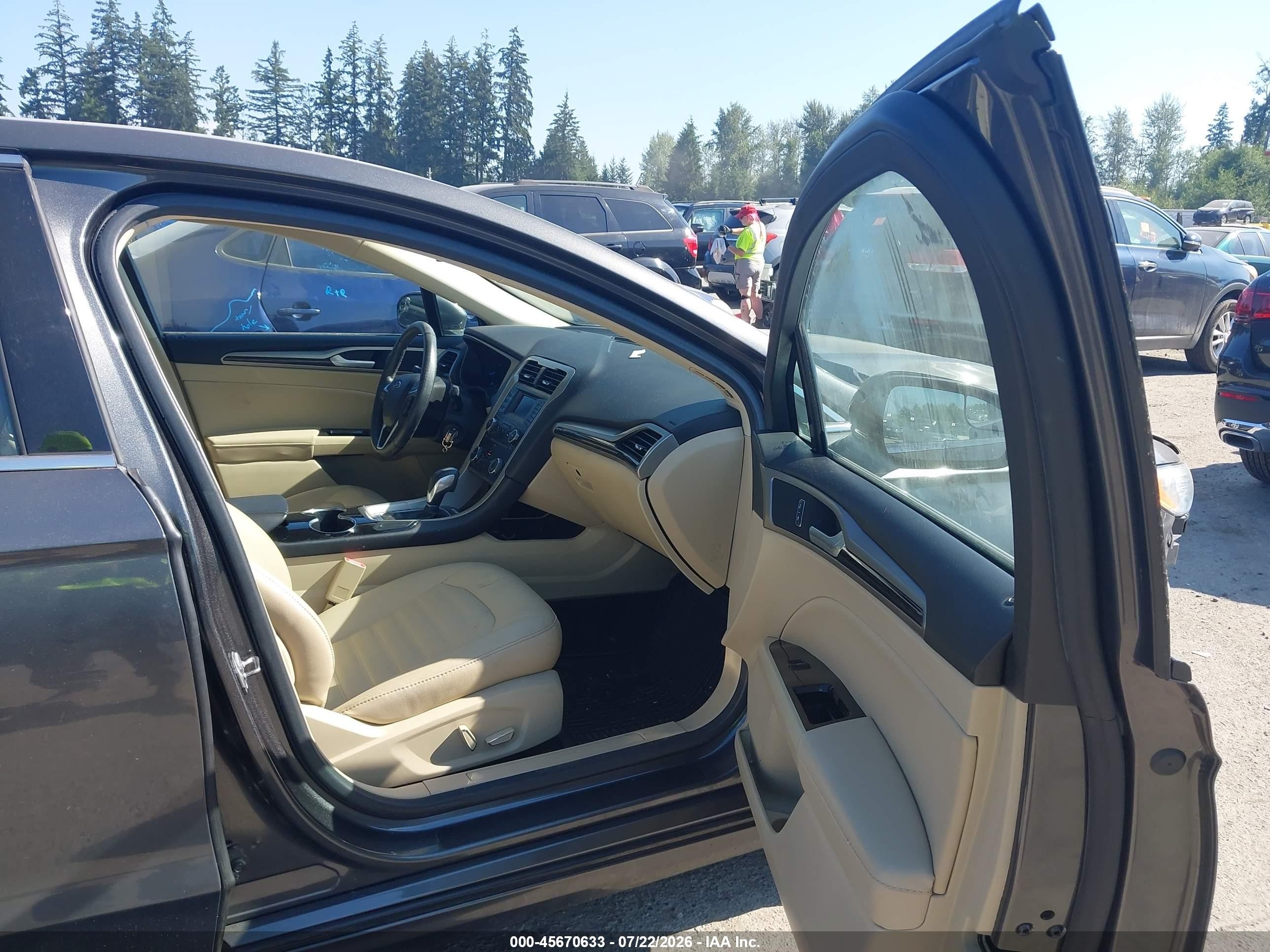 2015 Ford Fusion Se Gray vin: 3FA6P0HD7FR133706