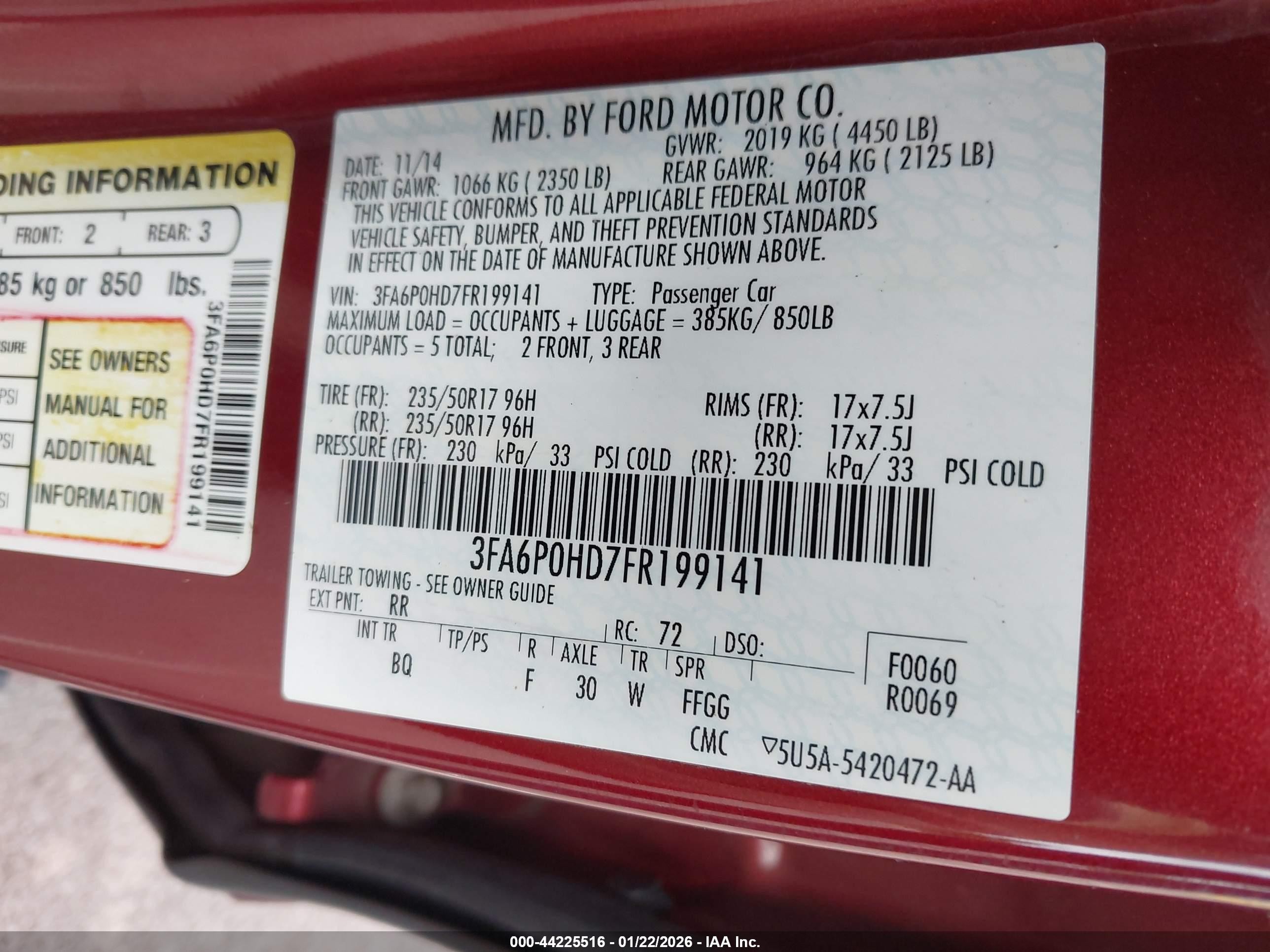 2015 Ford Fusion Se Red vin: 3FA6P0HD7FR199141