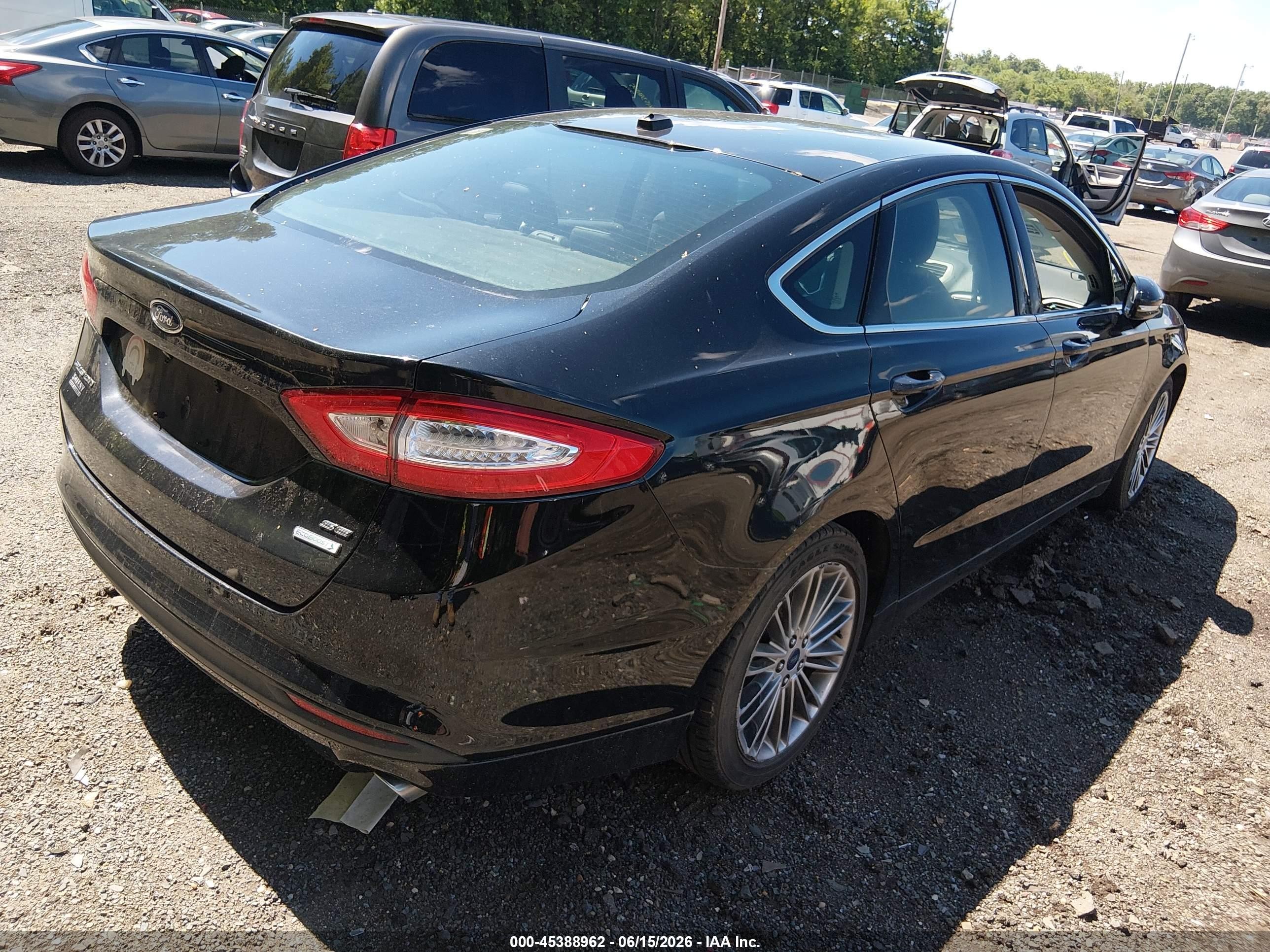 2015 Ford Fusion Se Black vin: 3FA6P0HD7FR220022