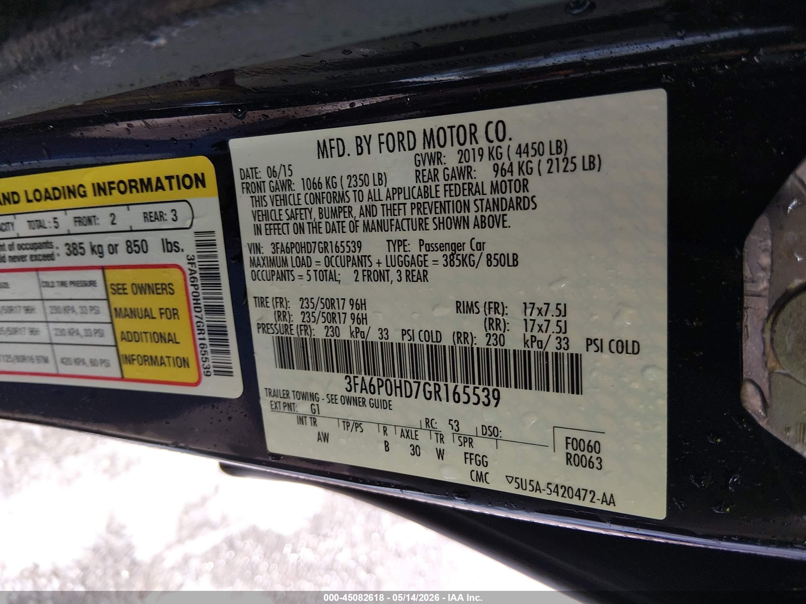 2016 Ford Fusion Se Black vin: 3FA6P0HD7GR165539