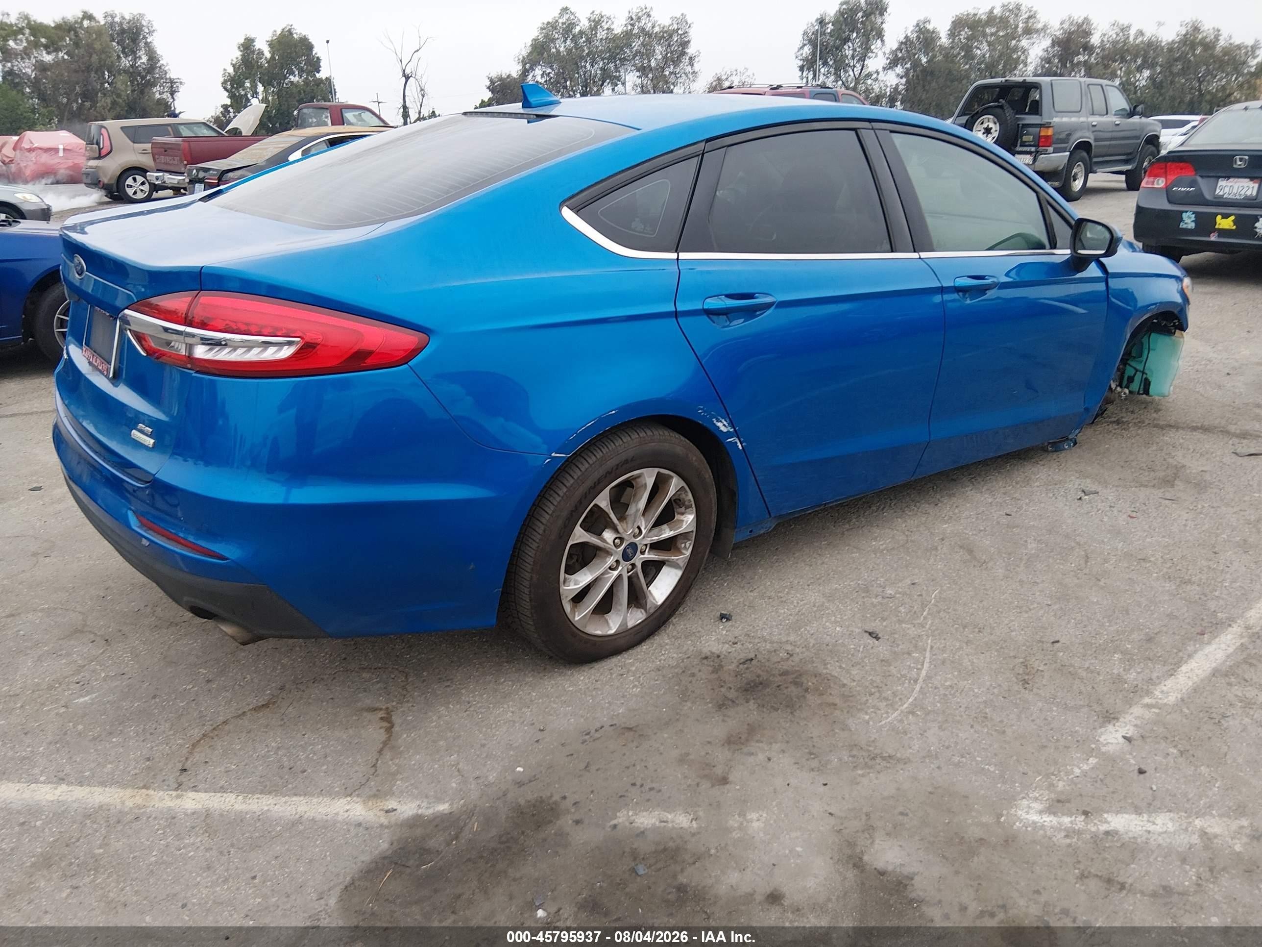 2020 Ford Fusion Se Blue vin: 3FA6P0HD7LR250939