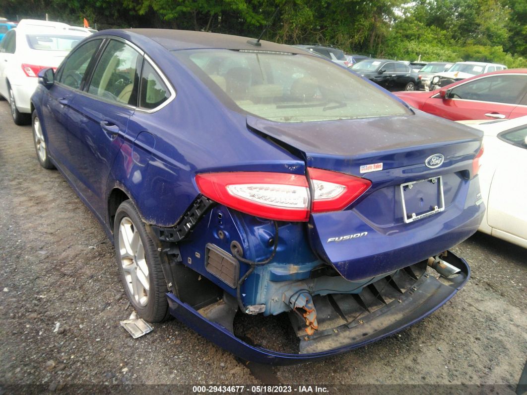 2014 Ford Fusion Se Blue vin: 3FA6P0HD8ER116198