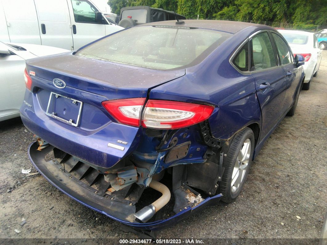 2014 Ford Fusion Se Blue vin: 3FA6P0HD8ER116198