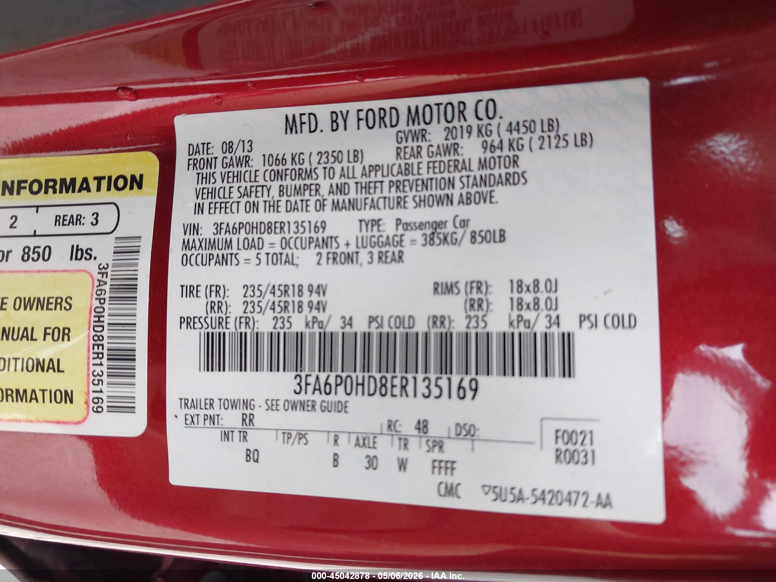 2014 Ford Fusion Se Red vin: 3FA6P0HD8ER135169