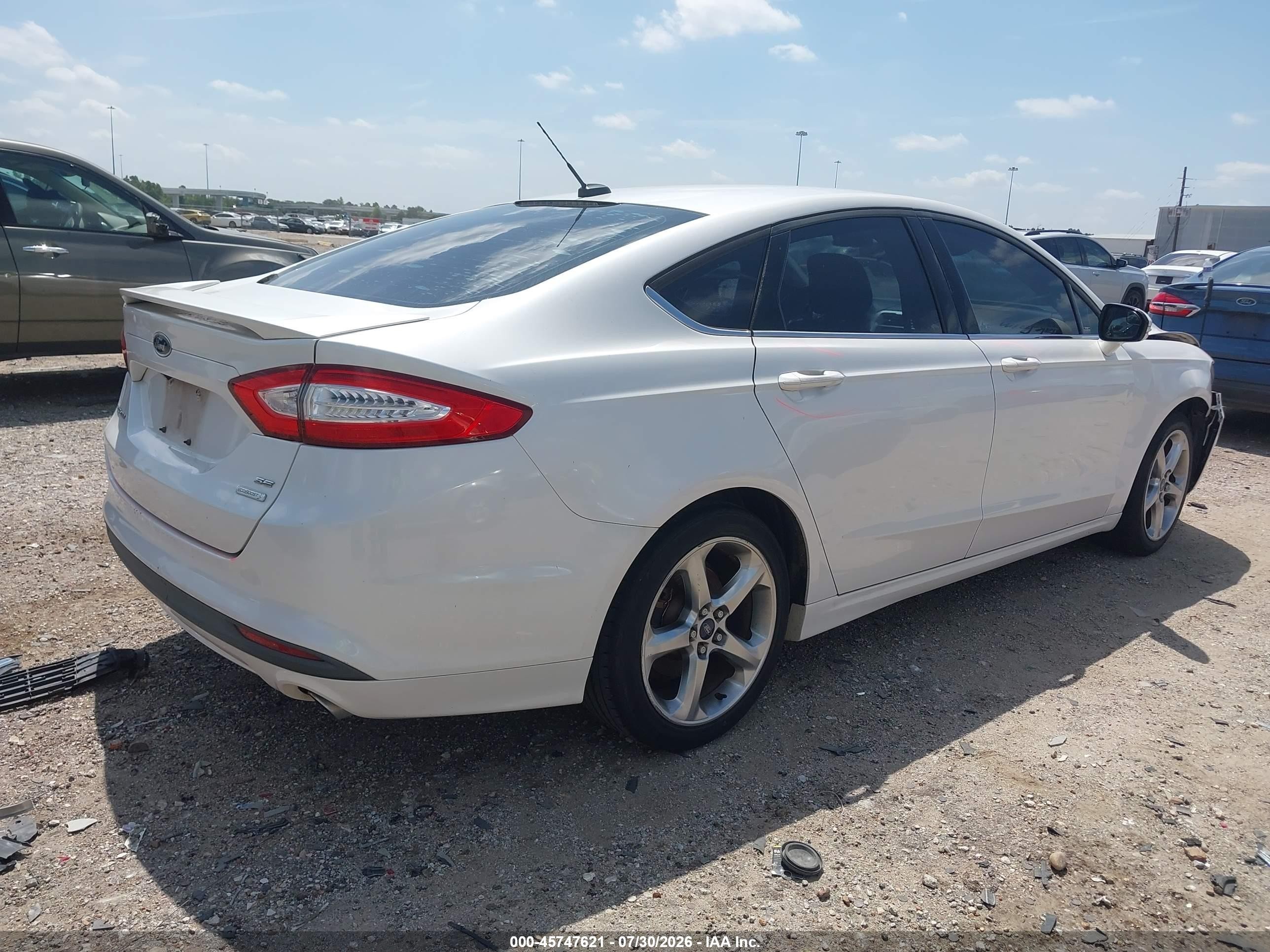 2014 Ford Fusion Se White vin: 3FA6P0HD8ER161996