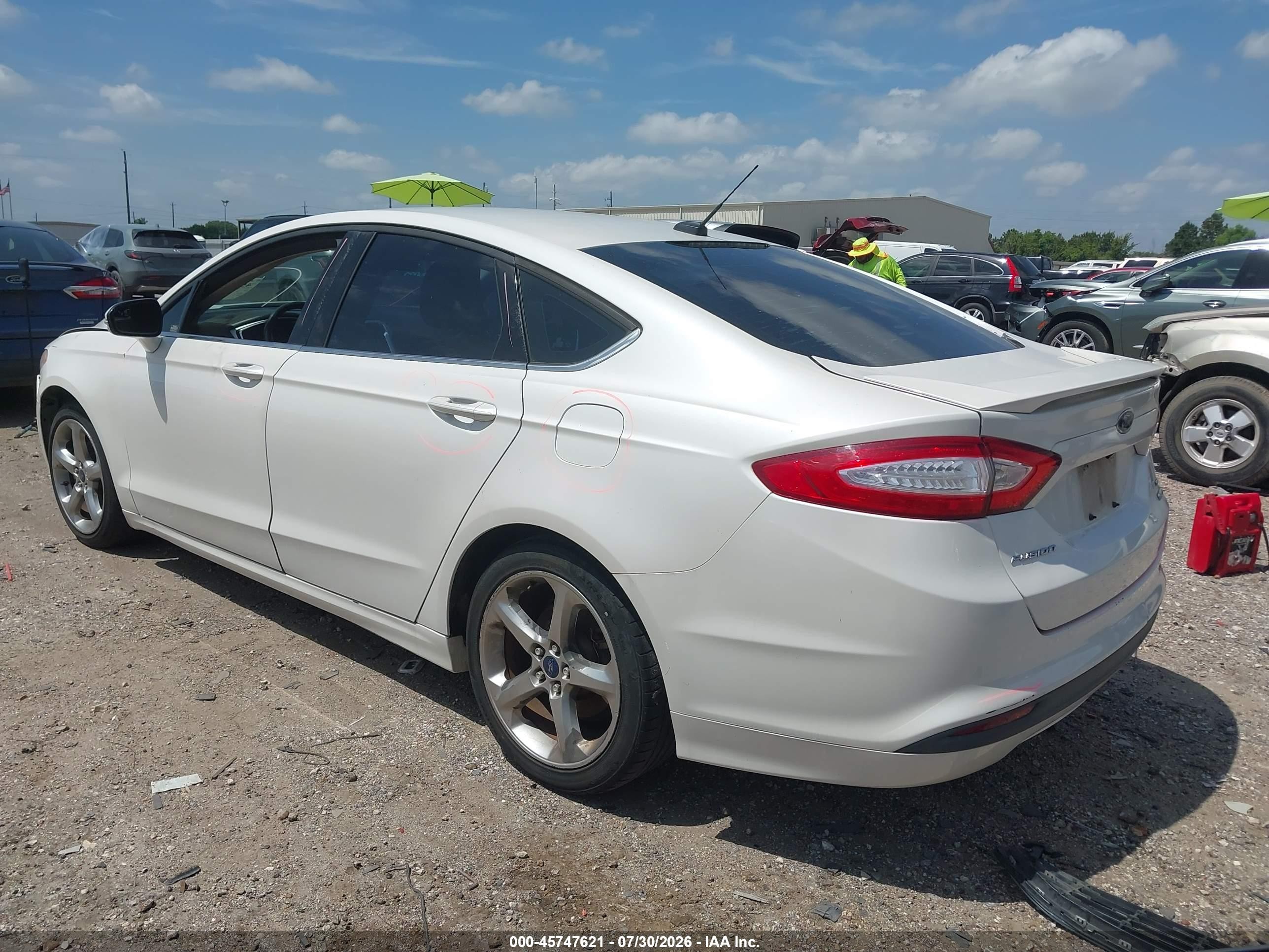 2014 Ford Fusion Se White vin: 3FA6P0HD8ER161996
