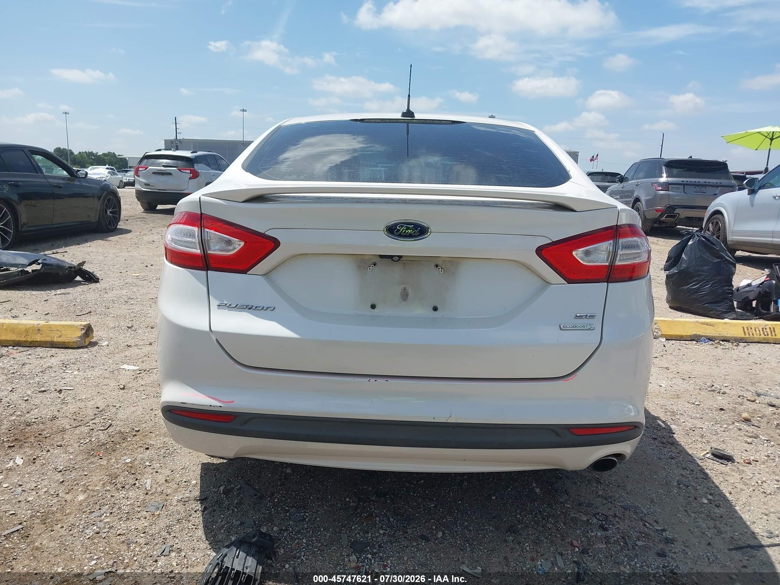 2014 Ford Fusion Se White vin: 3FA6P0HD8ER161996