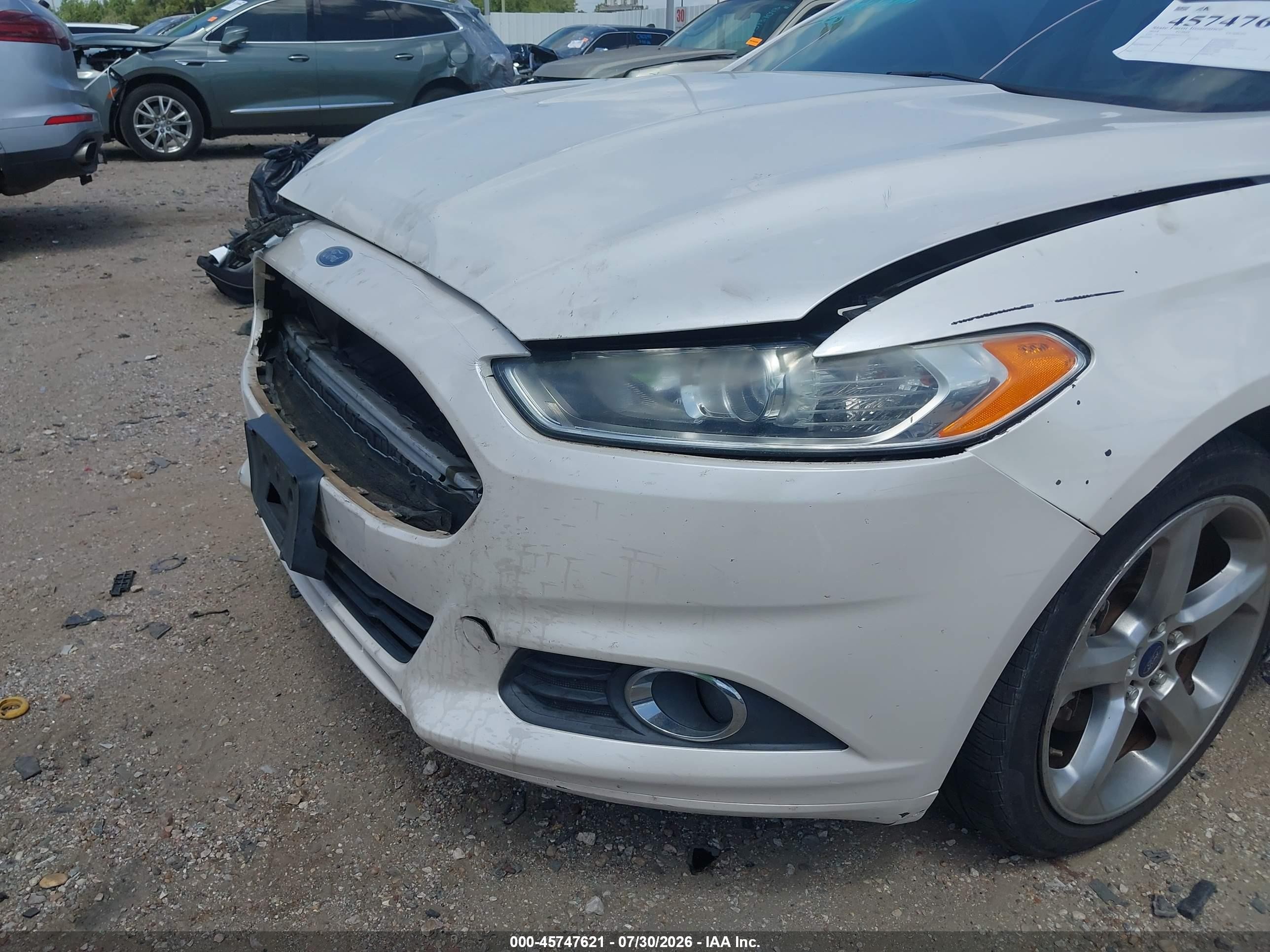 2014 Ford Fusion Se White vin: 3FA6P0HD8ER161996
