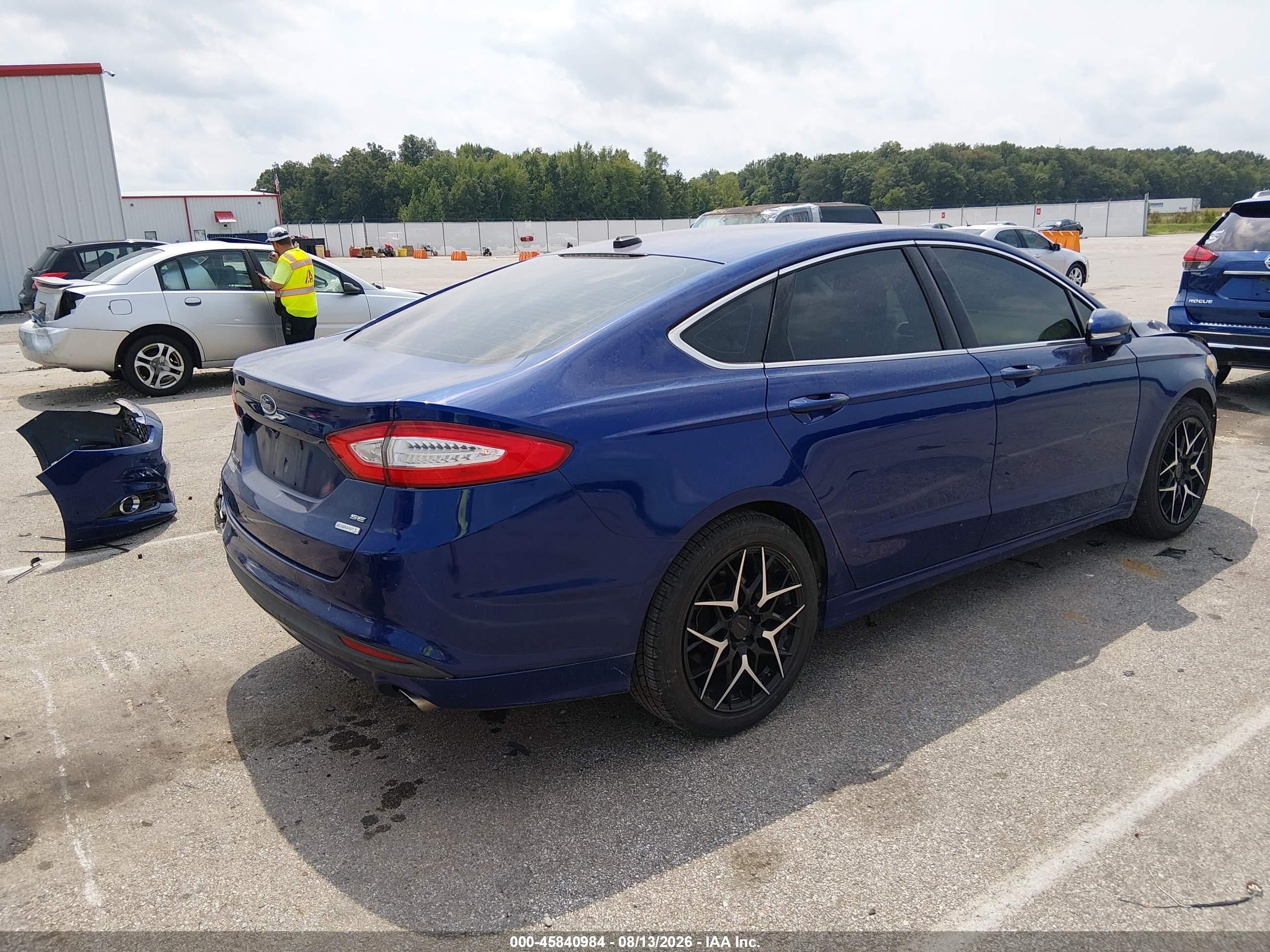 2014 Ford Fusion Se Blue vin: 3FA6P0HD8ER247731