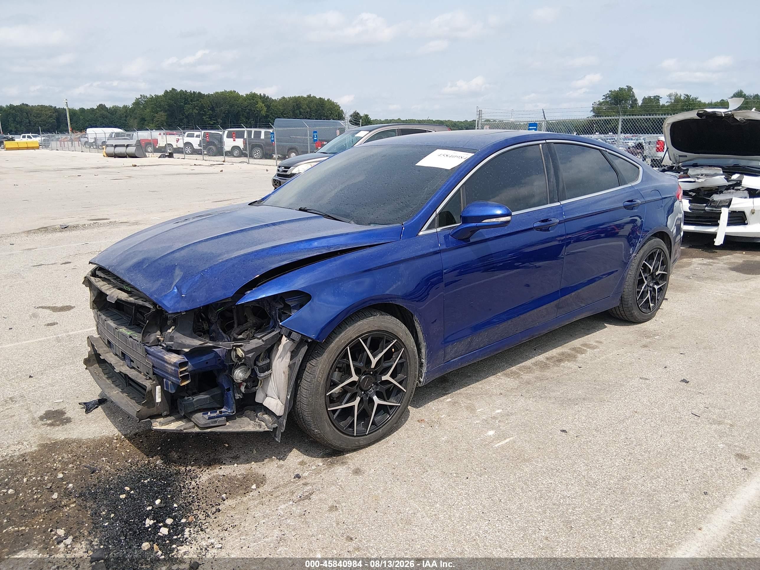 2014 Ford Fusion Se Blue vin: 3FA6P0HD8ER247731