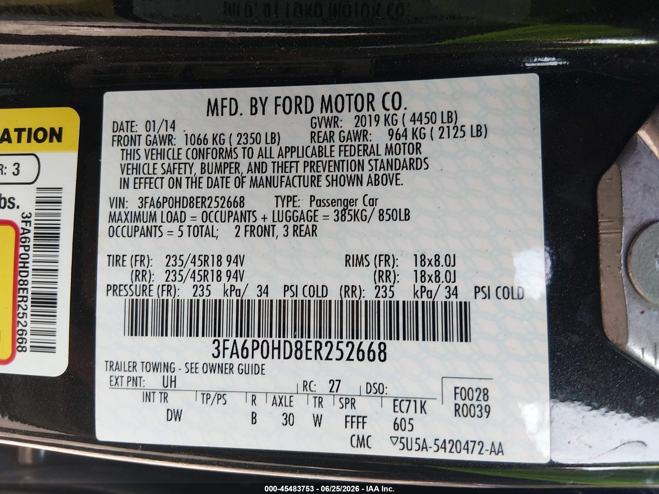 2014 Ford Fusion Se Black vin: 3FA6P0HD8ER252668