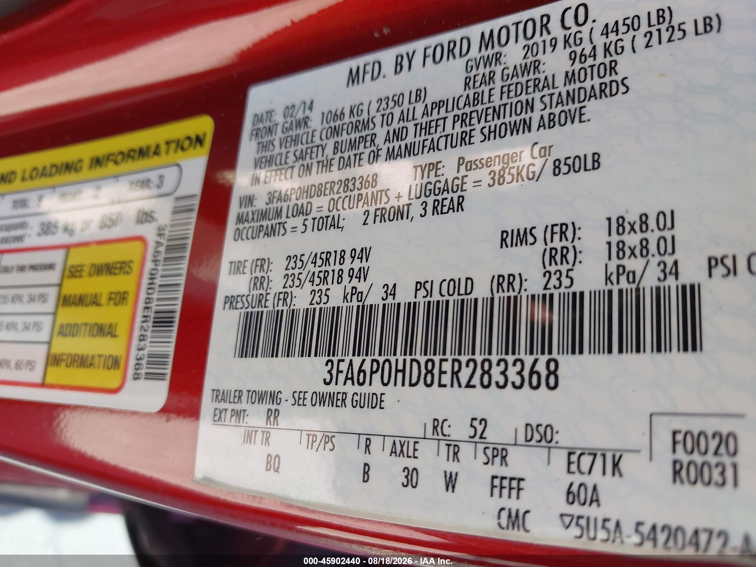 2014 Ford Fusion Se Maroon vin: 3FA6P0HD8ER283368