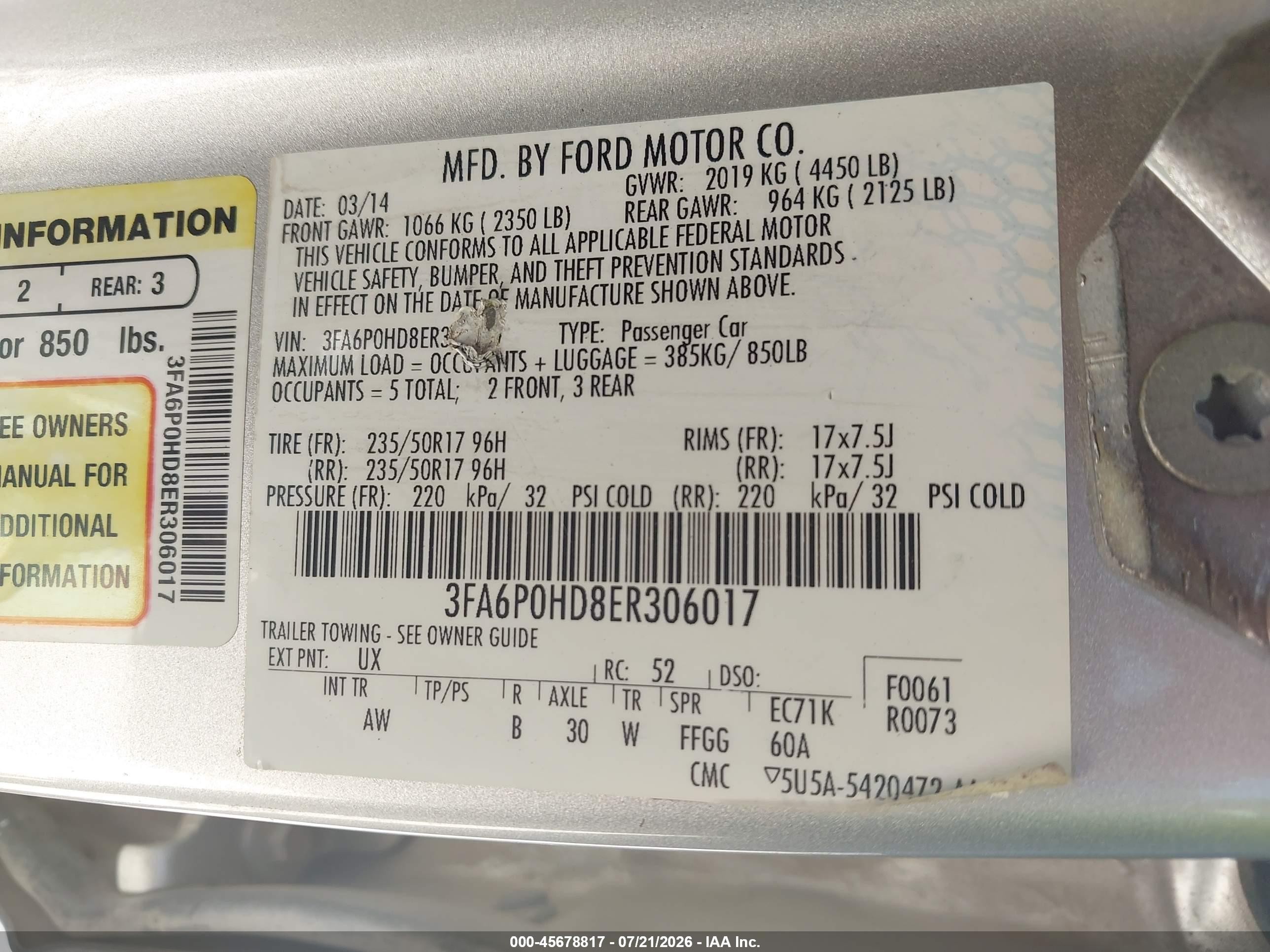 2014 Ford Fusion Se Silver vin: 3FA6P0HD8ER306017