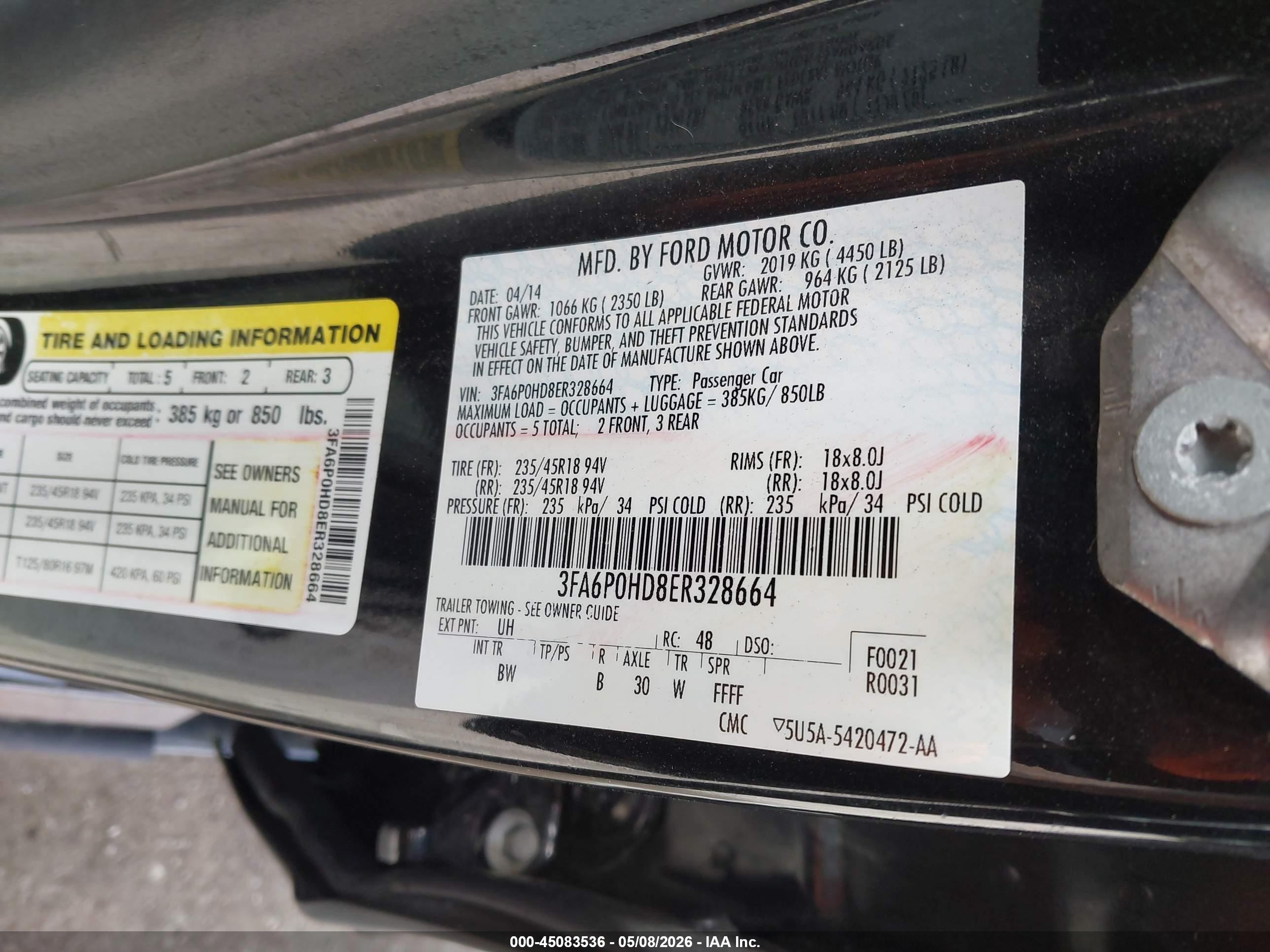 2014 Ford Fusion Se Black vin: 3FA6P0HD8ER328664